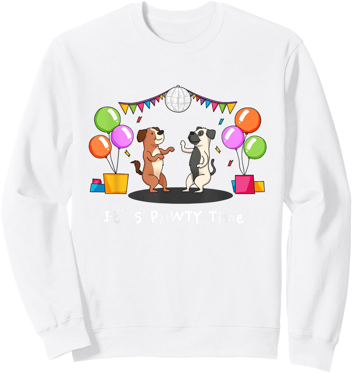 It's Pawty Time - Funny Dog Party Pun Women Girls Kids Sweatshirt - Sweatshirt | White
