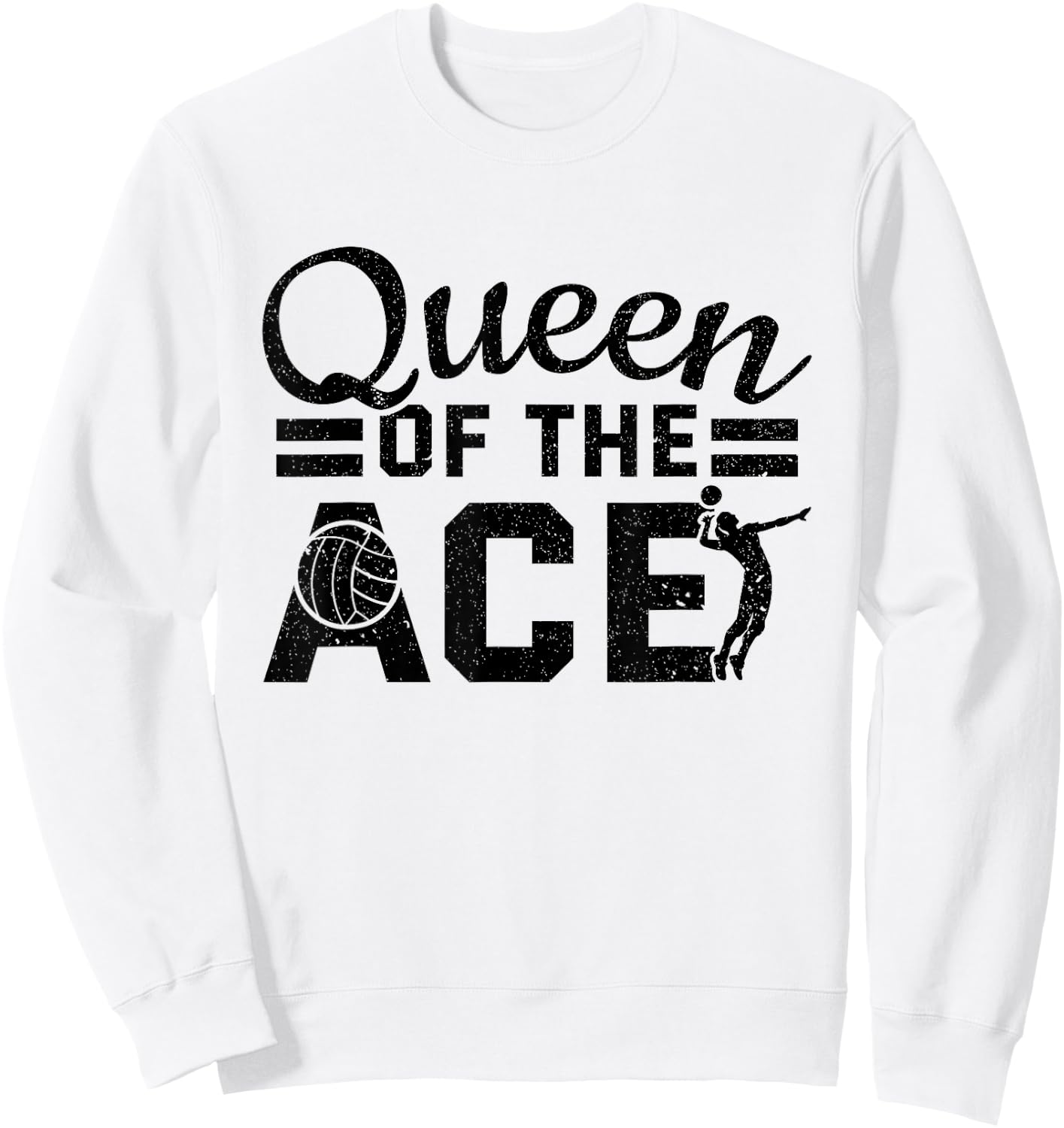 Volleyball Team Player Queen Of The Ace Women Volleyball Sweatshirt - Sweatshirt | White
