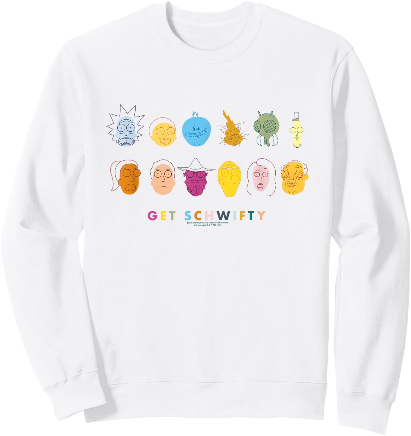Rick and Morty Get Schwifty Sweatshirt - Sweatshirt | White