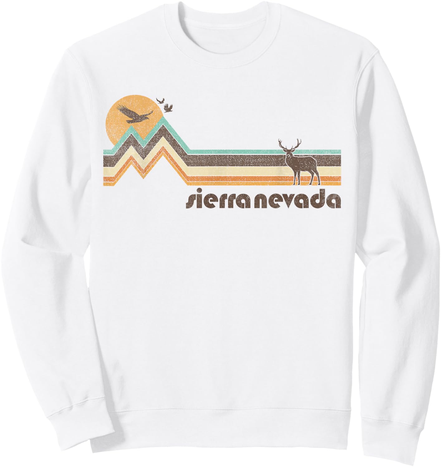 Sierra Nevada 70s 80s Retro Style Vintage Distressed Gift Sweatshirt - Sweatshirt | White