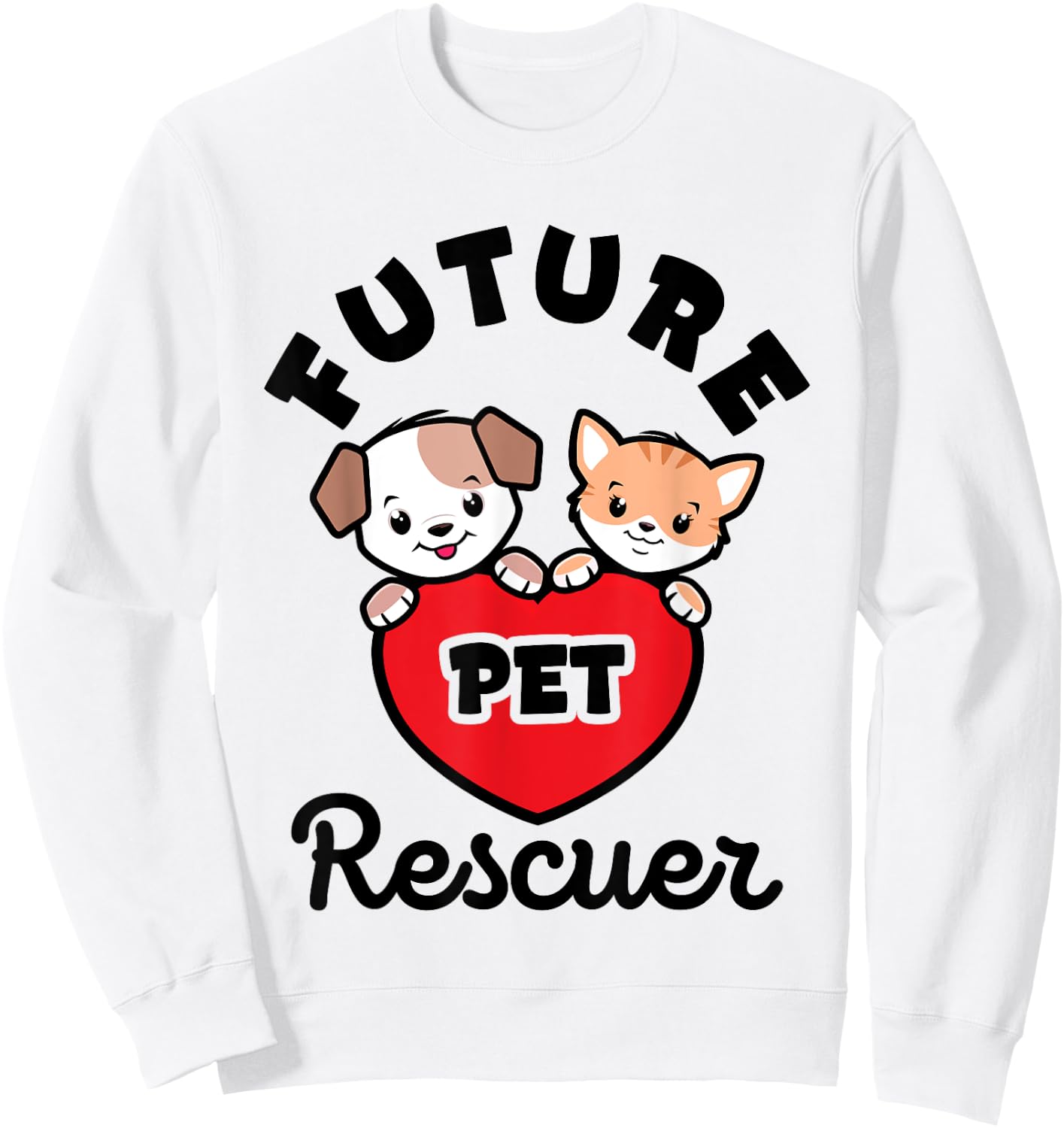Future Pet Rescuer Veterinarian Dog Cat Baby Animal Rescue Sweatshirt - Sweatshirt | White