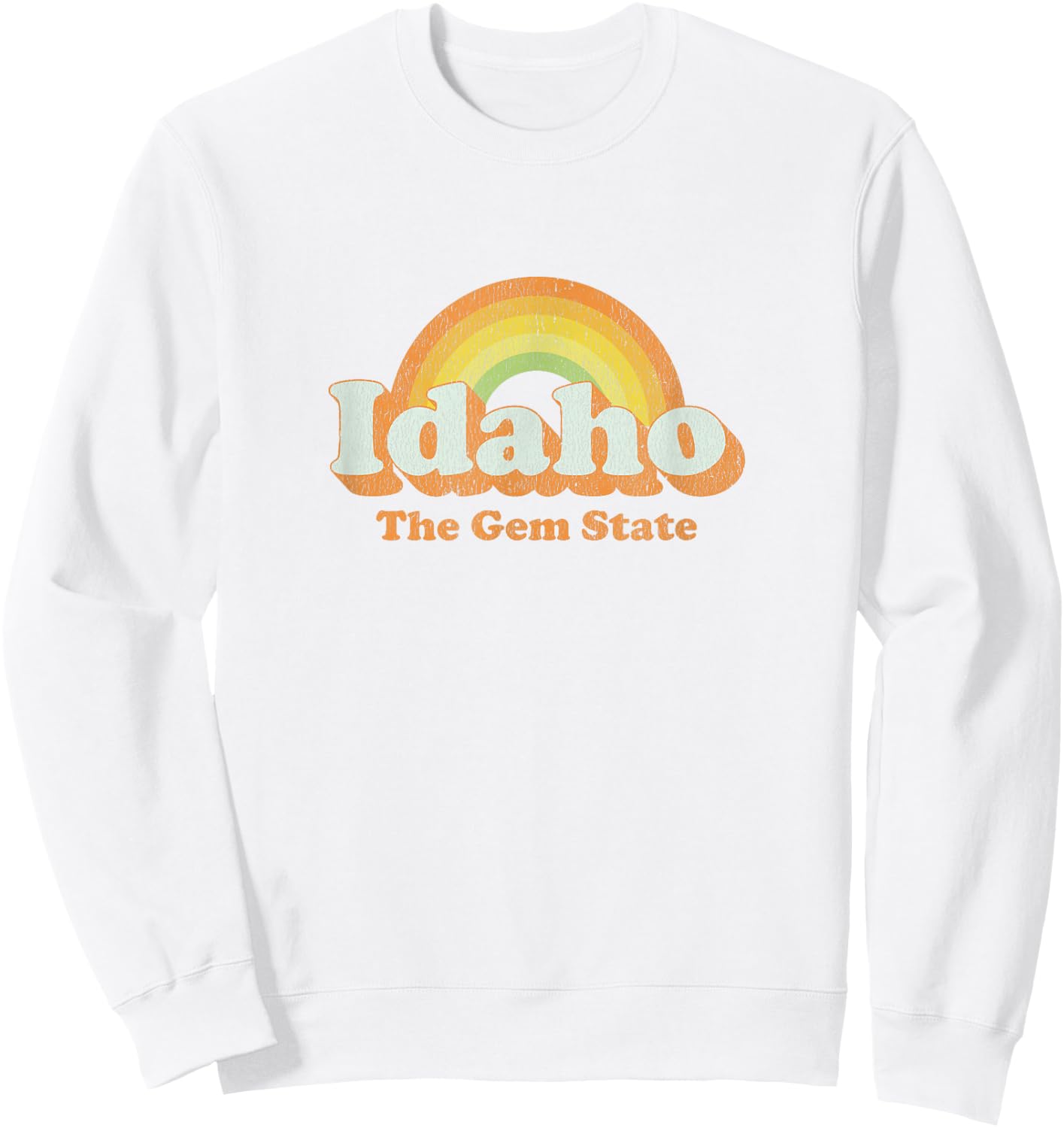 Retro Idaho T Shirt Vintage 70s Rainbow Design Sweatshirt - Sweatshirt | White
