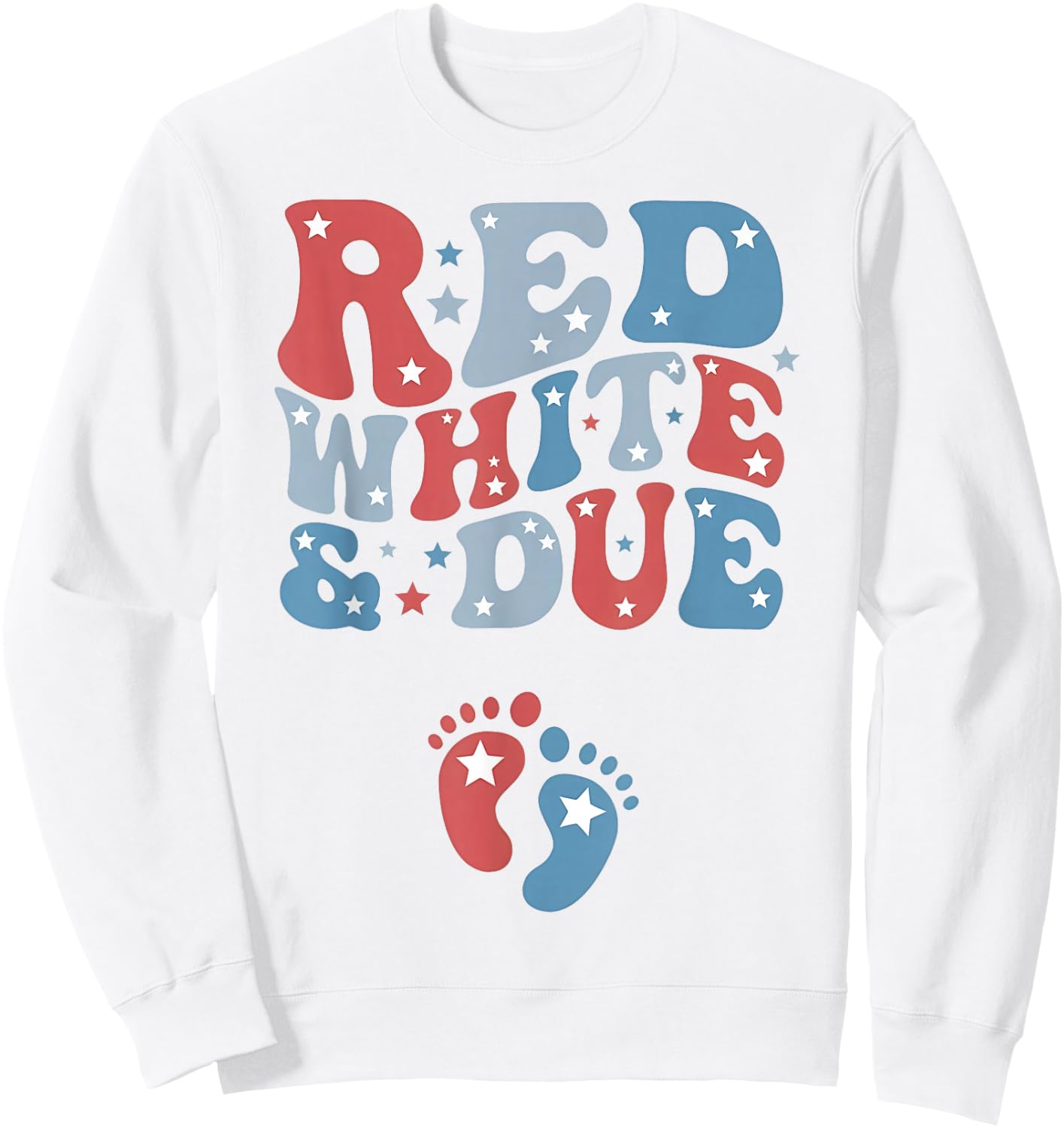 Red White and Due Gender Reveal Family Matching Sweatshirt - Sweatshirt | White