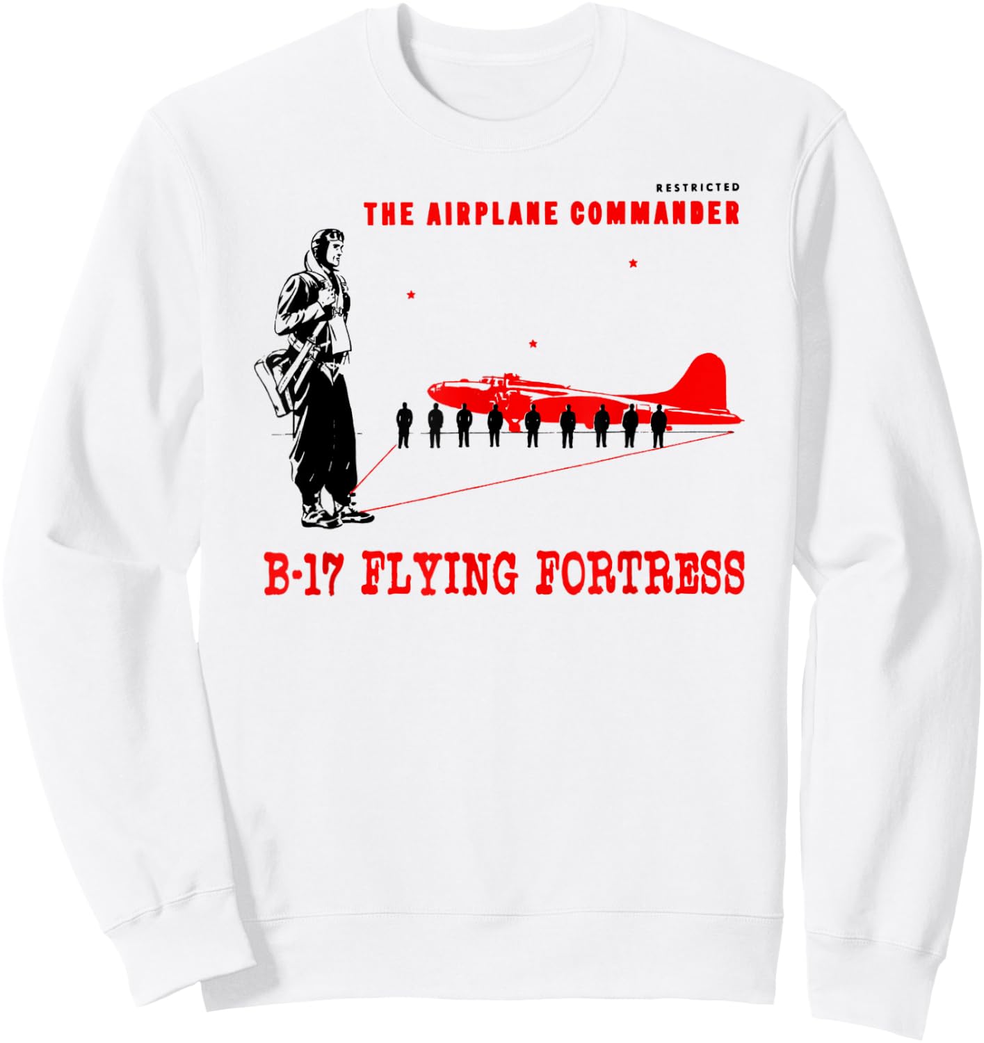 B-17 Bomber Pilot Commander WW2 Warplane B17 Flying Fortress Sweatshirt - Sweatshirt | White