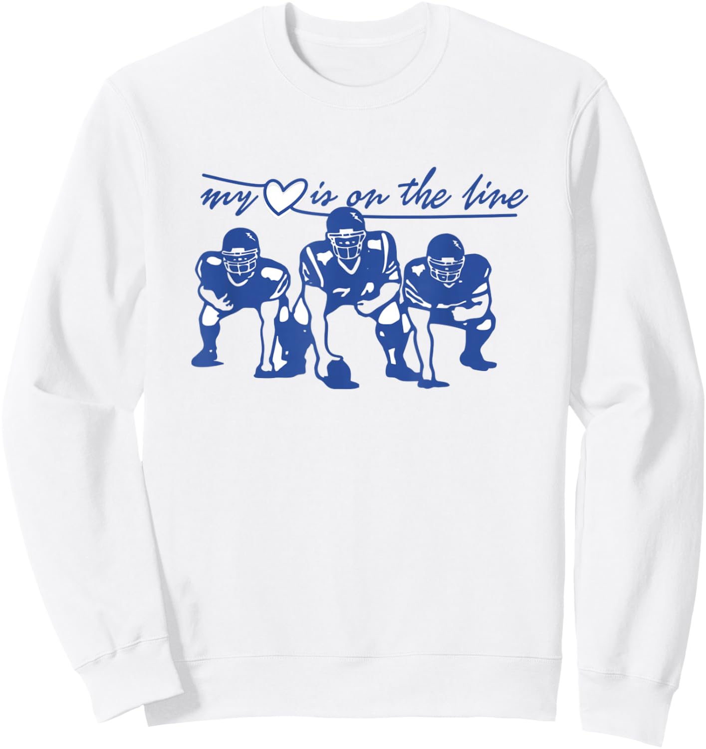 Football My heart Is On The Line offensive Lineman Sweatshirt - Sweatshirt | White