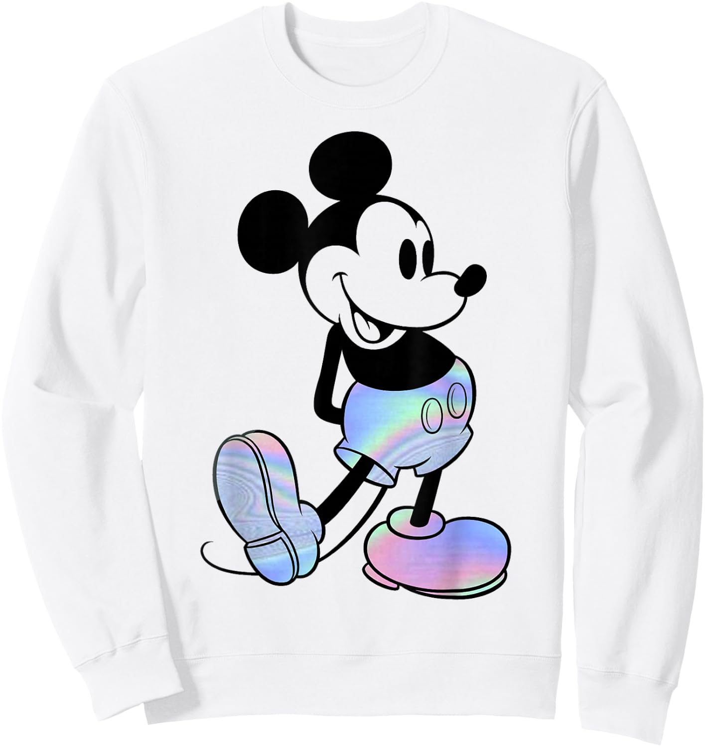 Disney Mickey Classic Holographic Mickey Mouse Sweatshirt - Sweatshirt | White