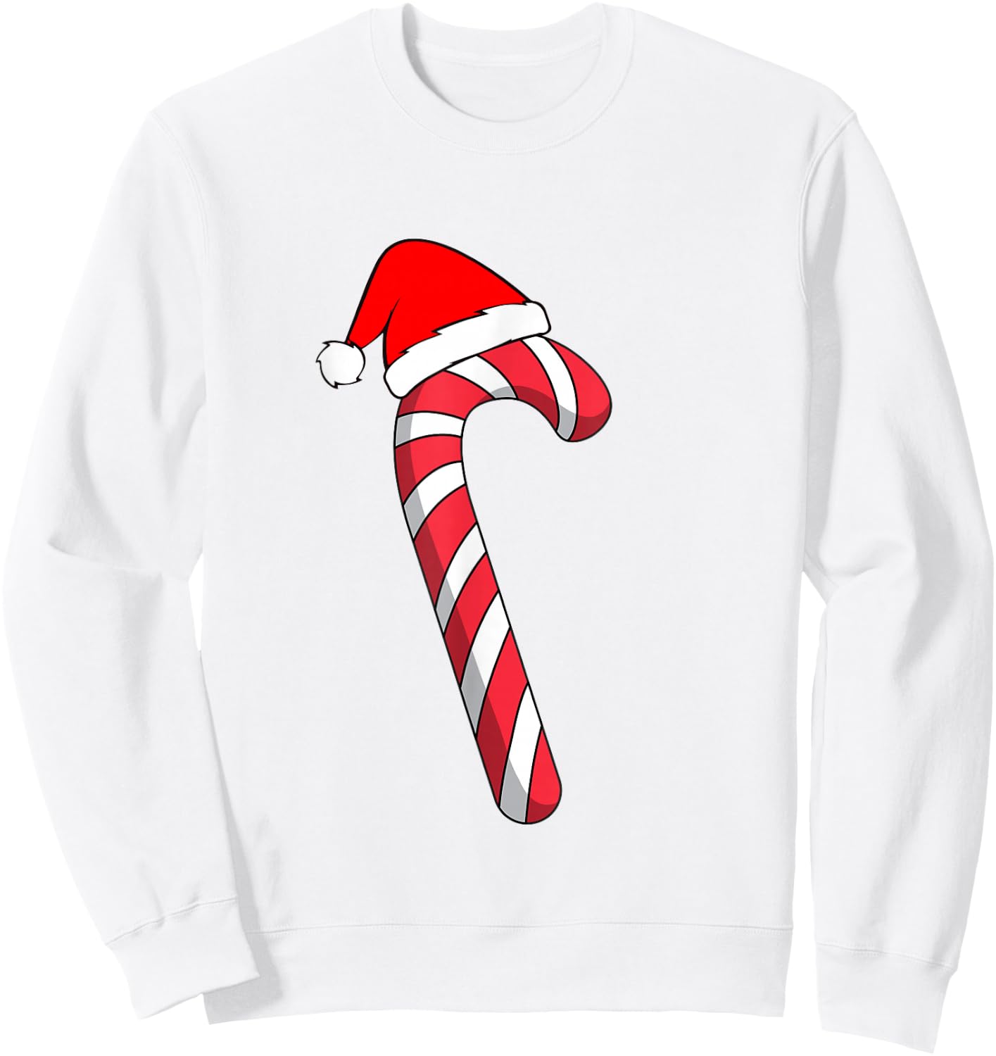 Christmas Candy Cane Santa Xmas Sweatshirt - Sweatshirt | White