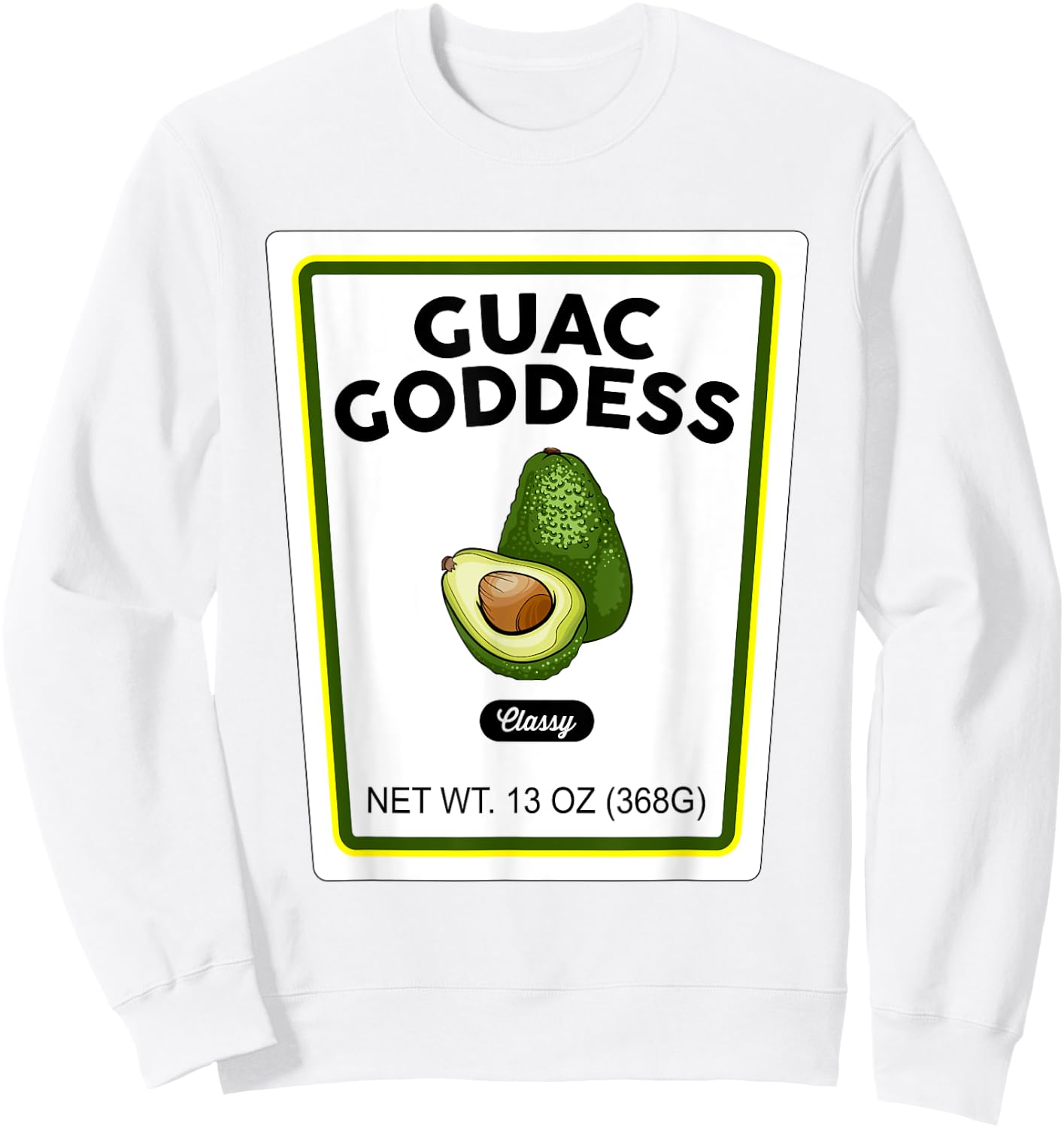 Halloween Matching Costume Guacamole Goddess Bottle Label Sweatshirt - Sweatshirt | White