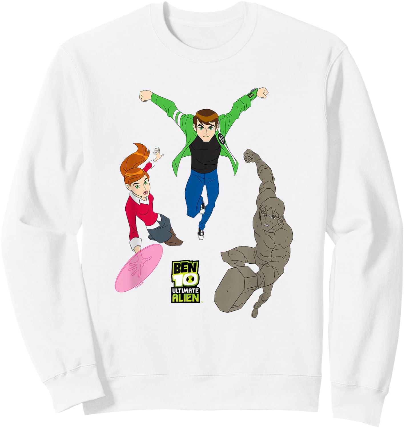 Ben 10 Ultimate Alien: Cosmic Destruction Main Heroes Trio Sweatshirt - Sweatshirt | White