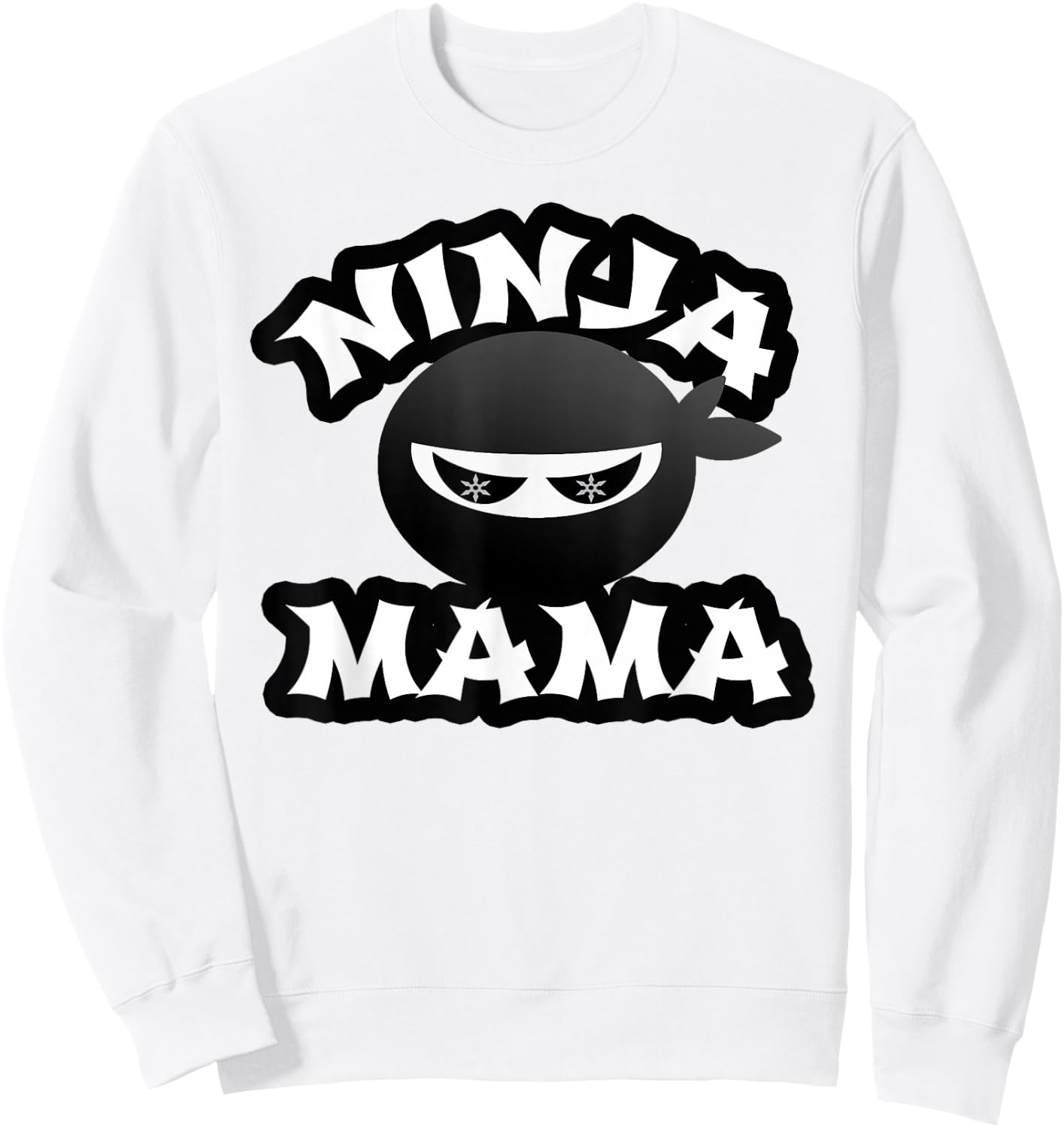 Funny Ninja Mama Multitasking WAHM Baby Birthday New Mom Sweatshirt - Sweatshirt | White