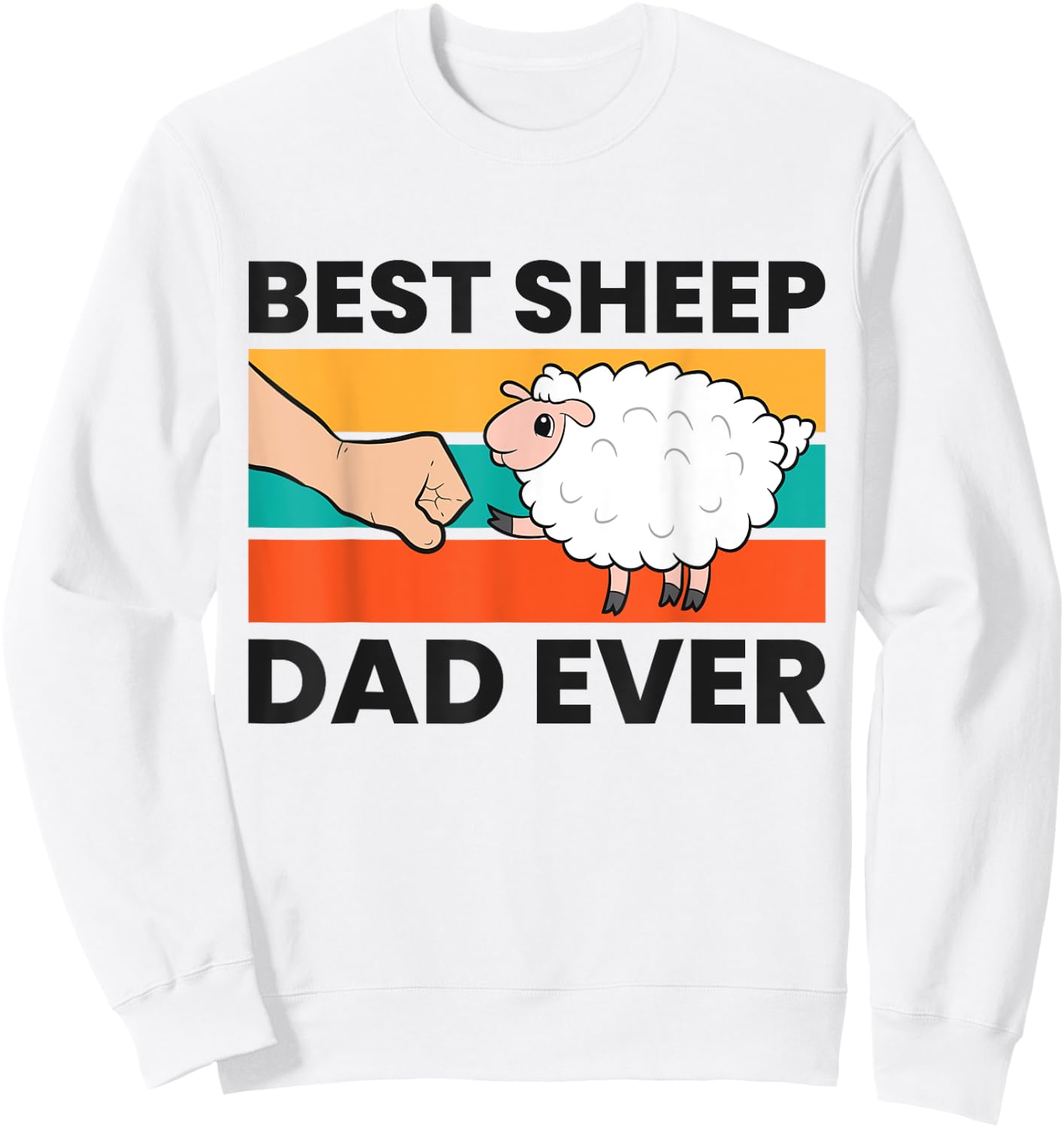 Best Sheep Dad Ever Cute Sheep Sweatshirt - Sweatshirt | White