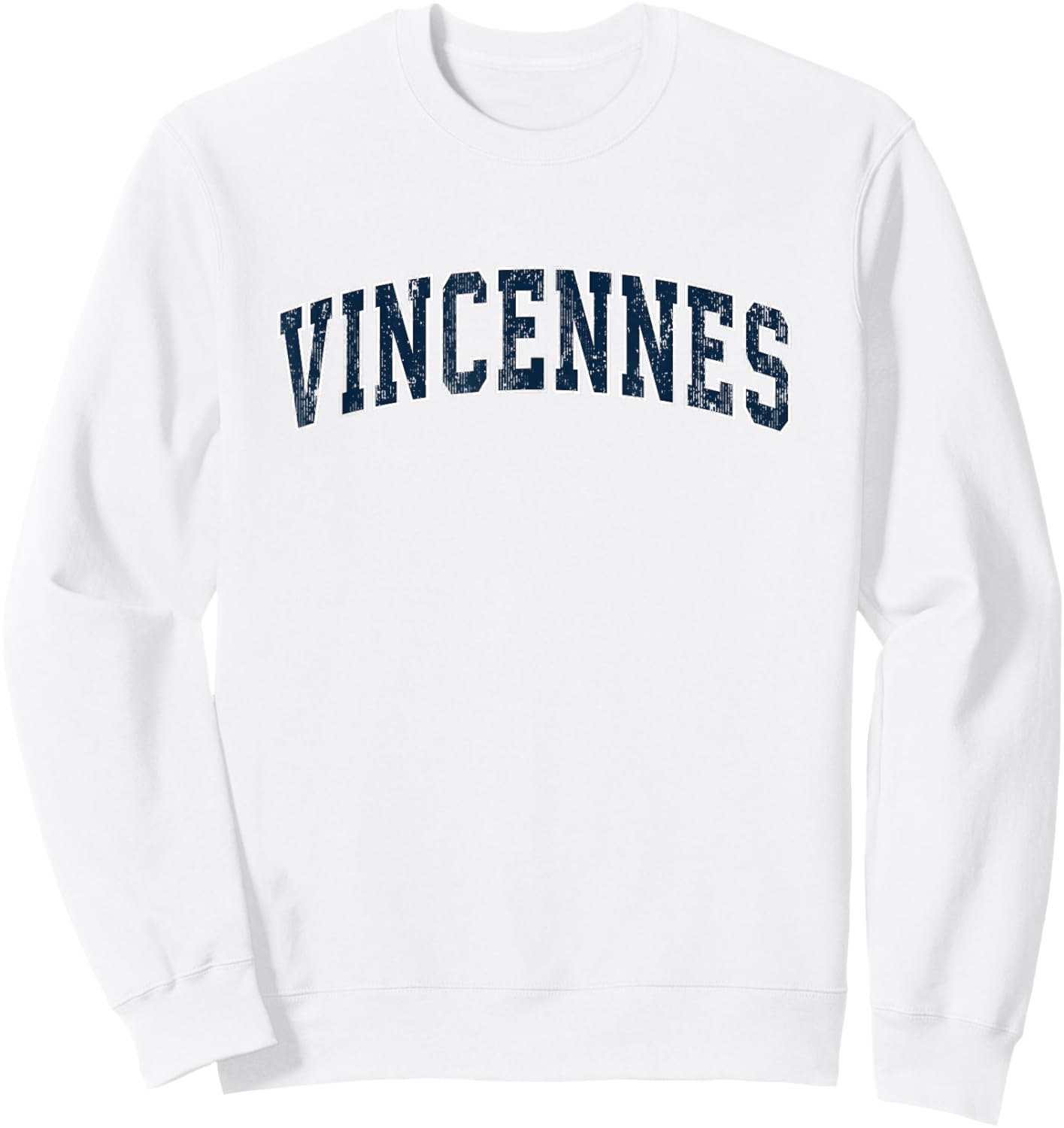 Vincennes Indiana IN Vintage Sports Design Navy Design Sweatshirt - Sweatshirt | White