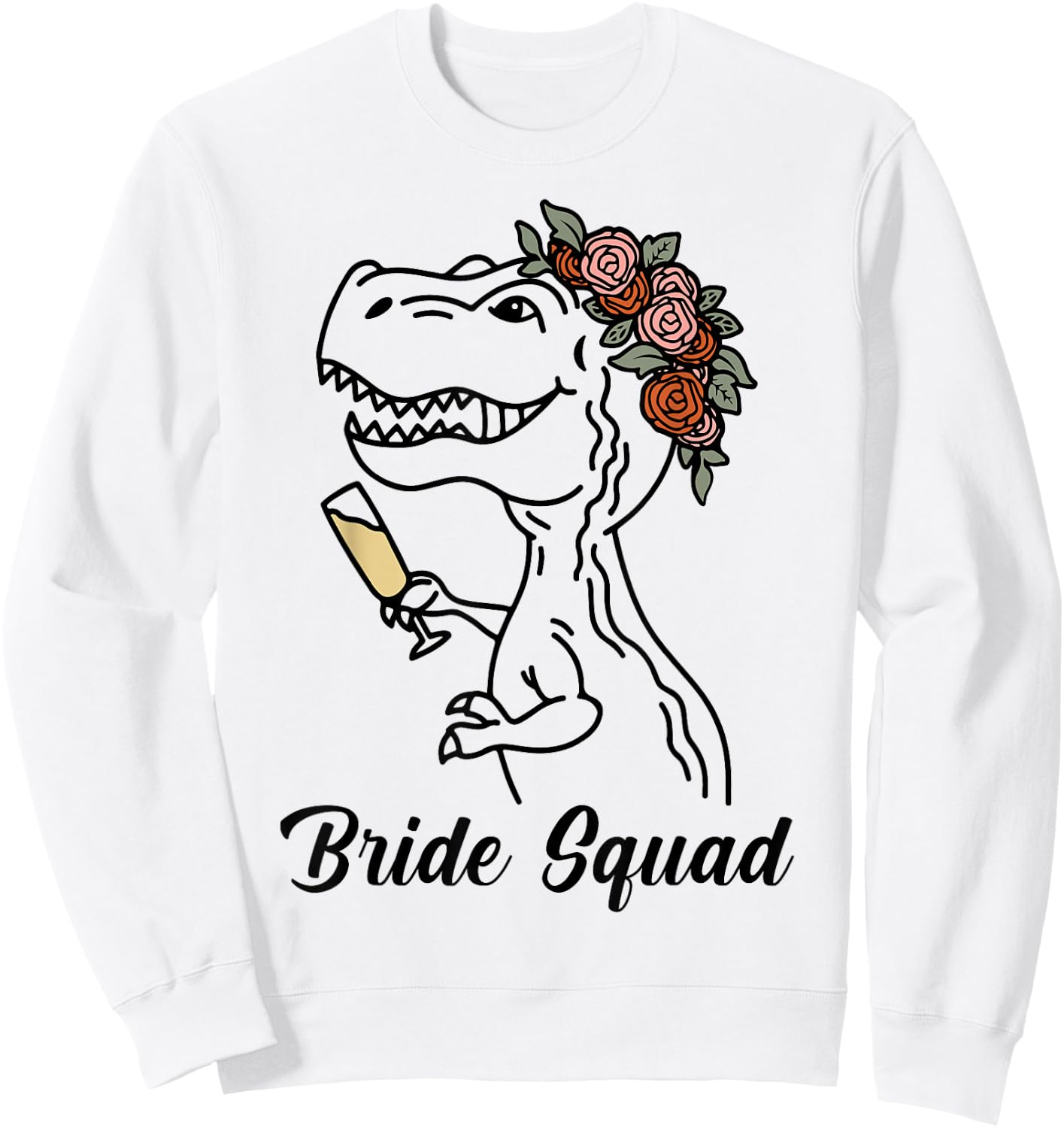 Dinosaur Bride Squad Bridesmaid Bachelorette Party Matching Sweatshirt - Sweatshirt | White