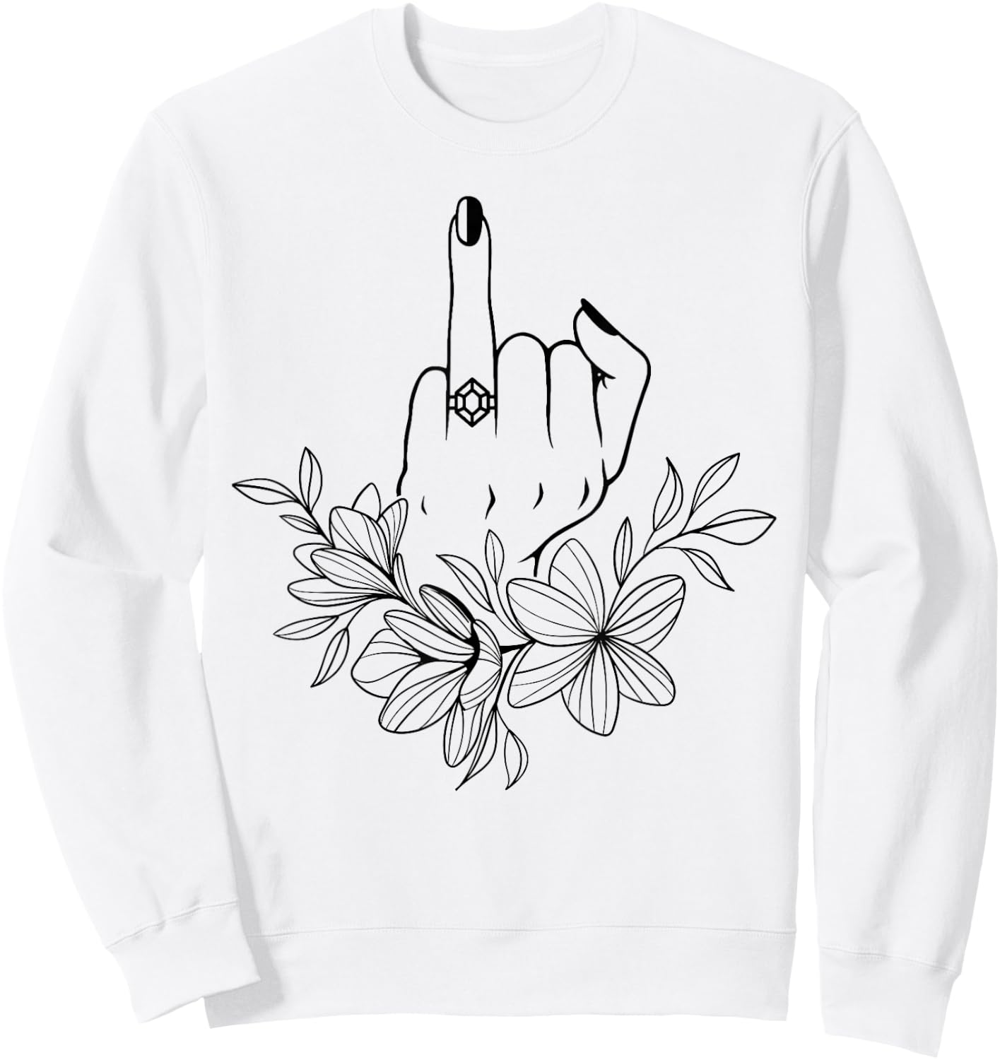 Bride Ring Finger Funny Wedding Bachelorette Party Newlywed Sweatshirt - Sweatshirt | White