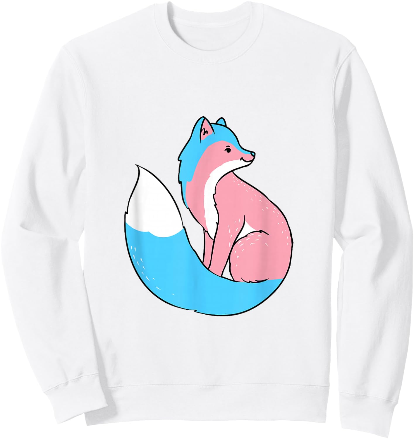 Trans Pride Fox Transgender Sweatshirt - Sweatshirt | White