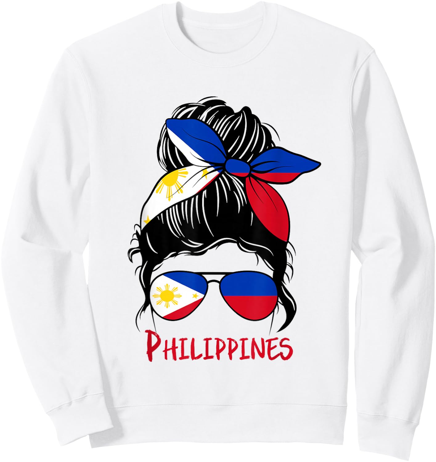 Filipino Girl Filipina Pinay Girl Philippines Woman Flag Sweatshirt - Sweatshirt | White