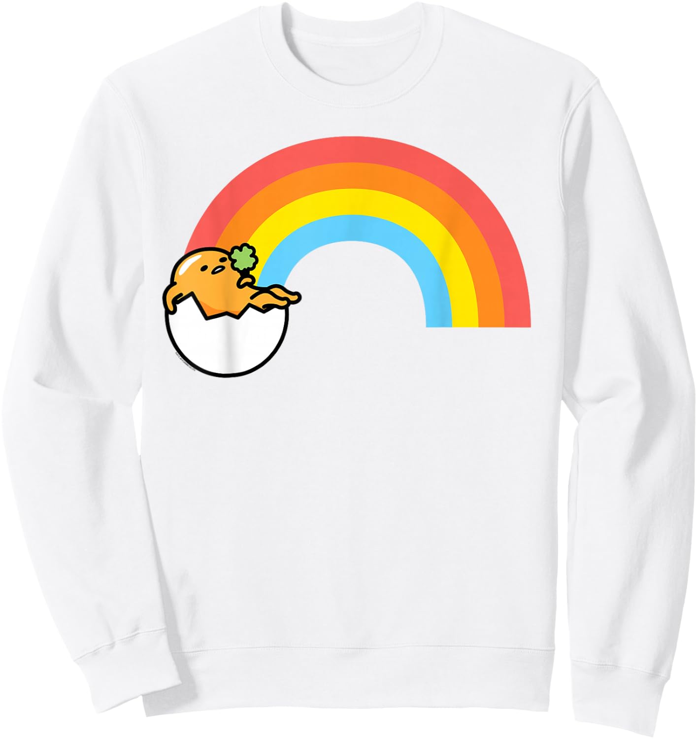 Gudetama St. Patrick's Rainbow Shirt Sweatshirt - Sweatshirt | White
