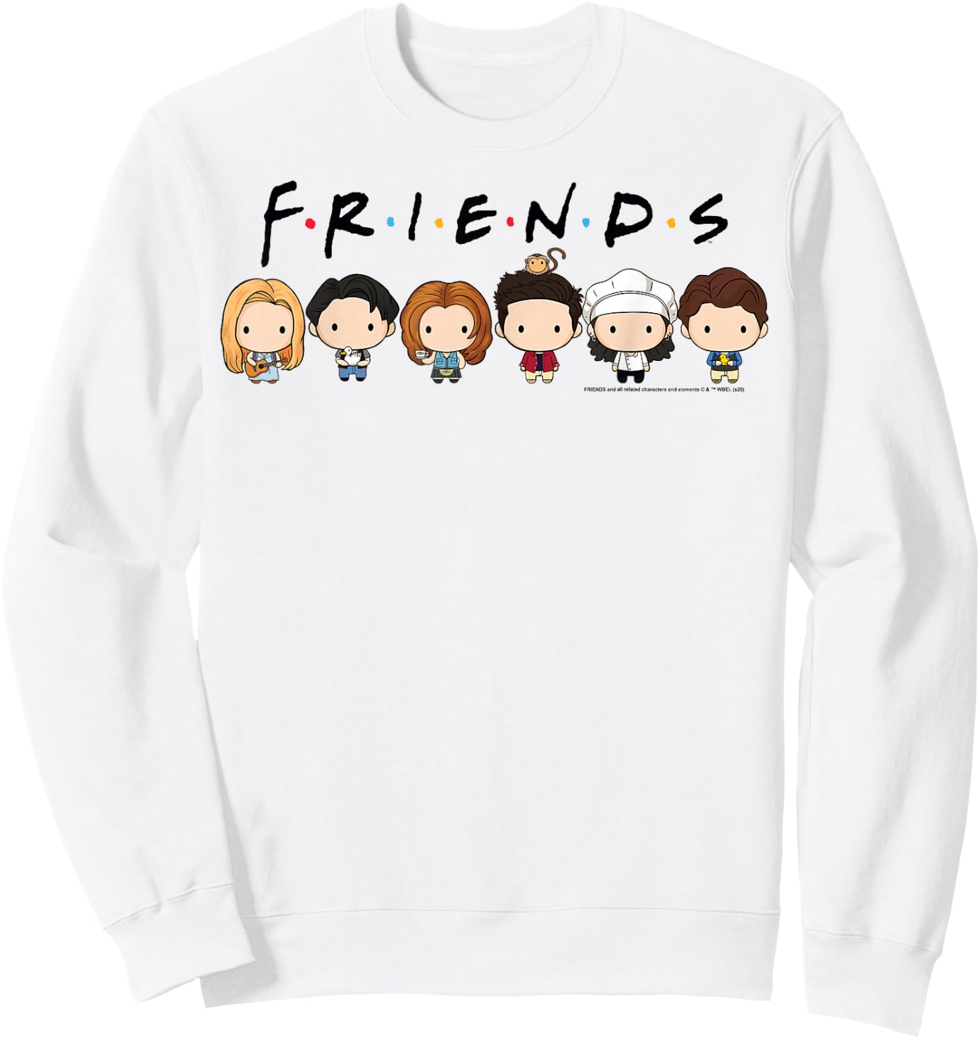 Friends Chibi Group Shot Lineup Sweatshirt - Sweatshirt | White