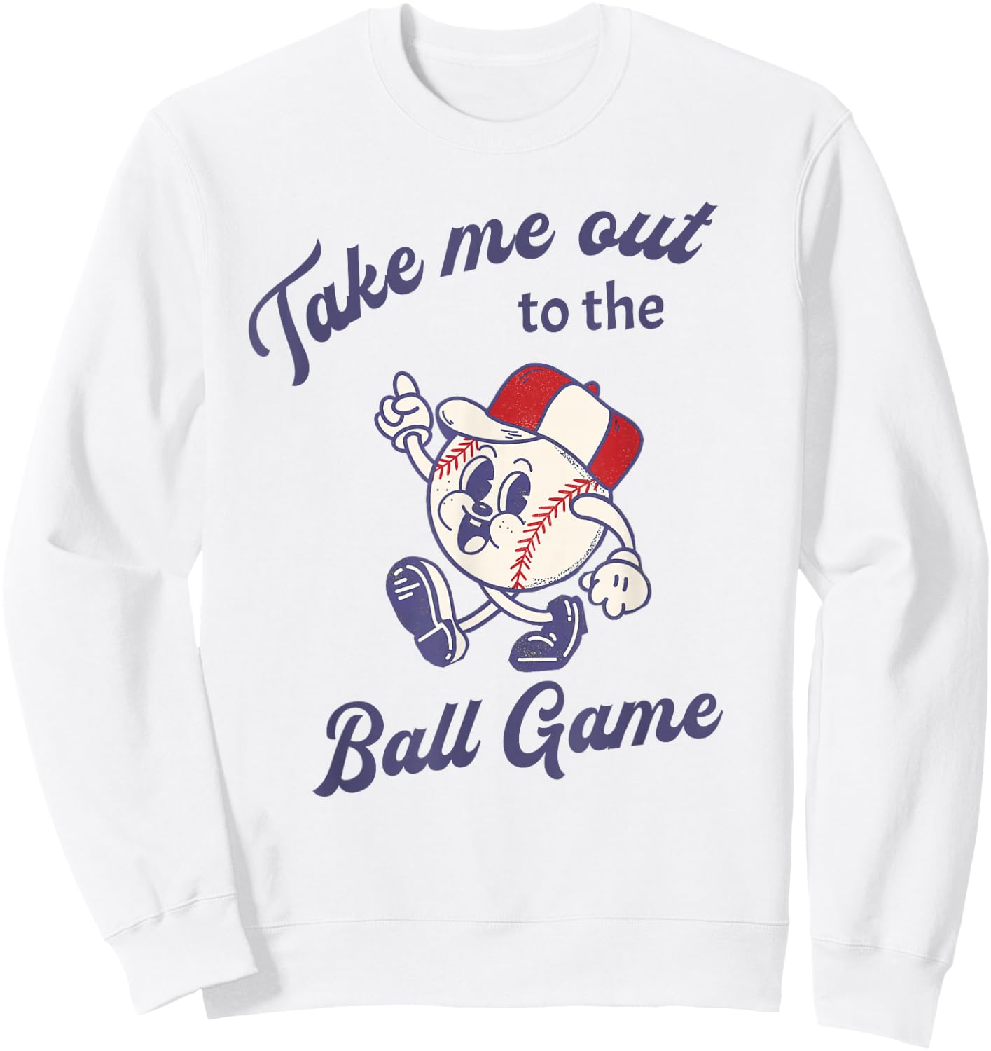 Take Me Out to The Baseball Ball Game Softball Vintage Sweatshirt - Sweatshirt | White