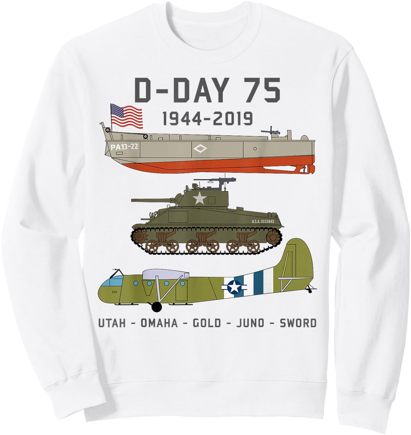 D-Day Normandy Landings WW2 75th Anniversary T Shirt Gift Sweatshirt - Sweatshirt | White
