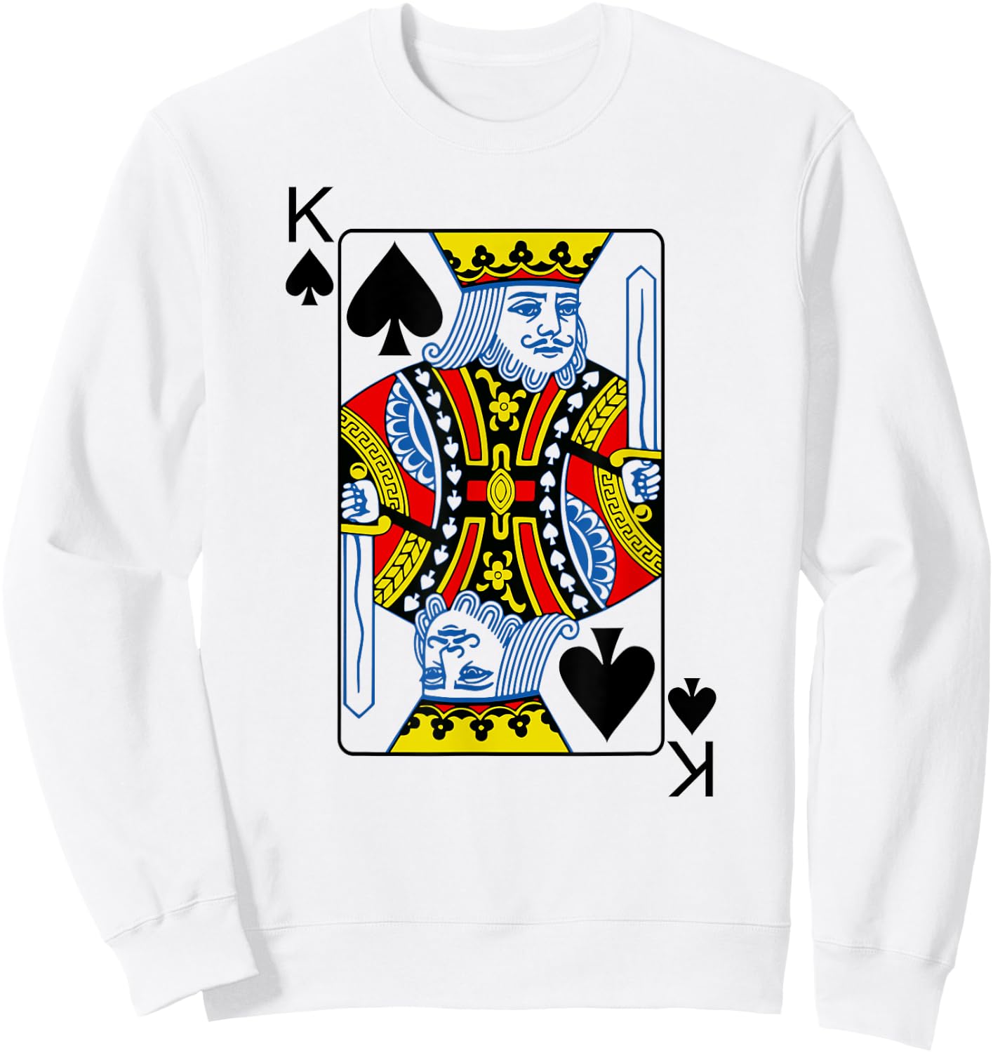 King Of Spades Playing Cards Poker Sweatshirt - Sweatshirt | White