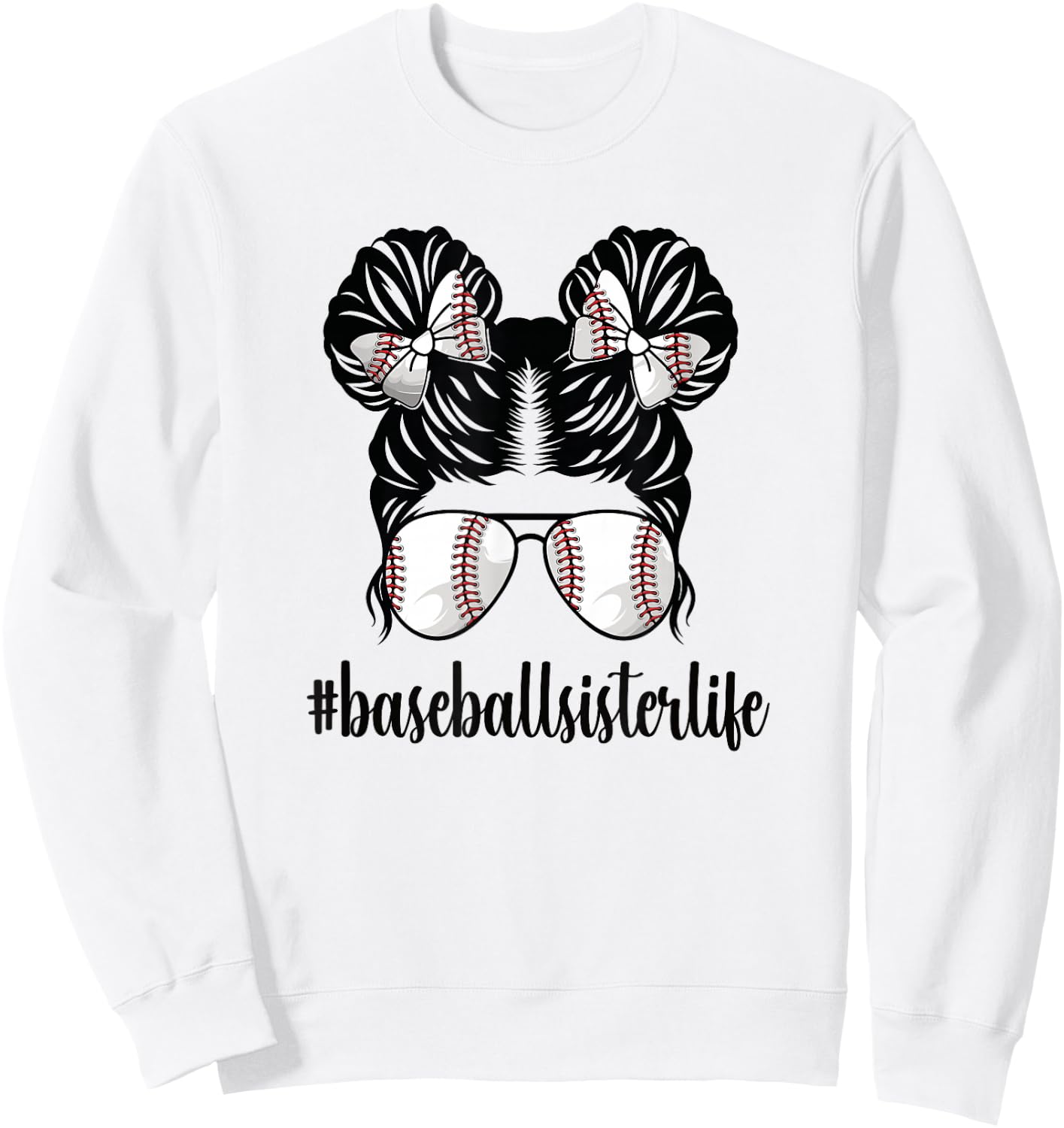 Proud Baseball Sister Of A Baseball Player Little Sis Sweatshirt - Sweatshirt | White