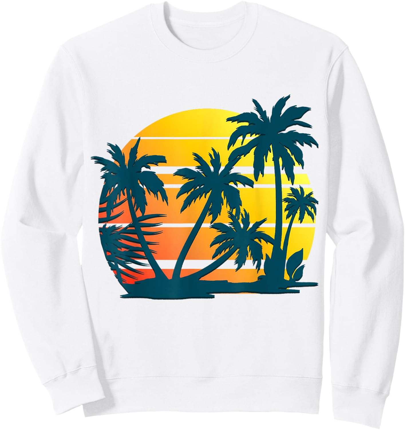 Coconut Palm Trees Summer Vacation Beach Tropical Summer Women Kids Sweatshirt - Sweatshirt | White