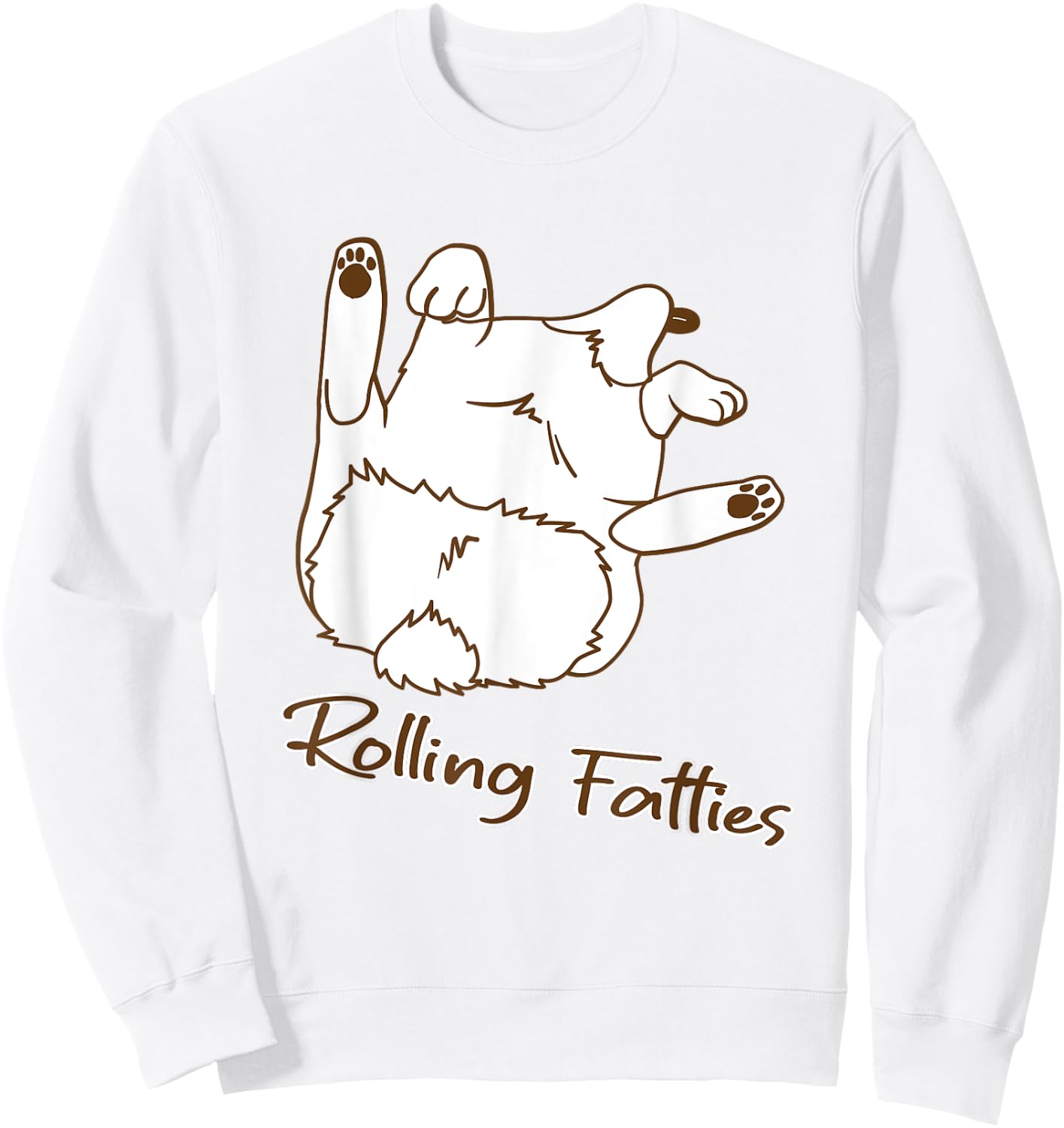 Funny Rolling Fatties Dog Sweatshirt - Sweatshirt | White