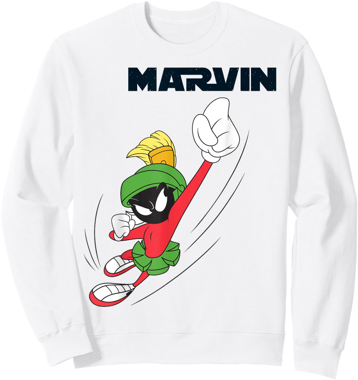 Marvin Flying Martian Sweatshirt - Sweatshirt | White