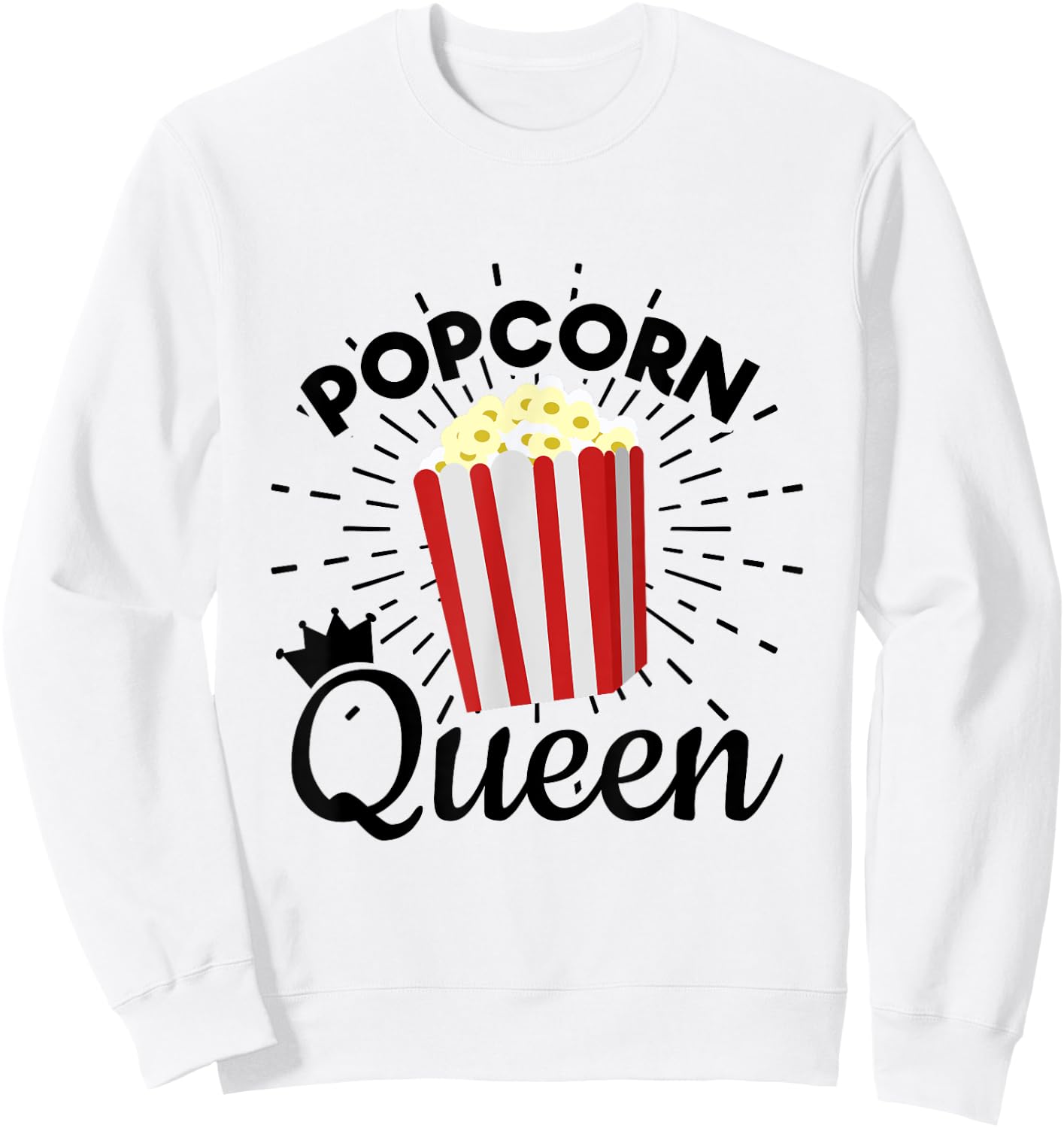 Popcorn Queen Popcorn Lover For Girls Sweatshirt - Sweatshirt | White
