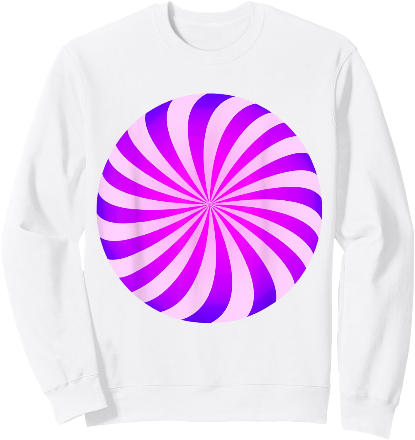 Sweet Purple Candy Swirl Graphic Novelty Sweatshirt - Sweatshirt | White