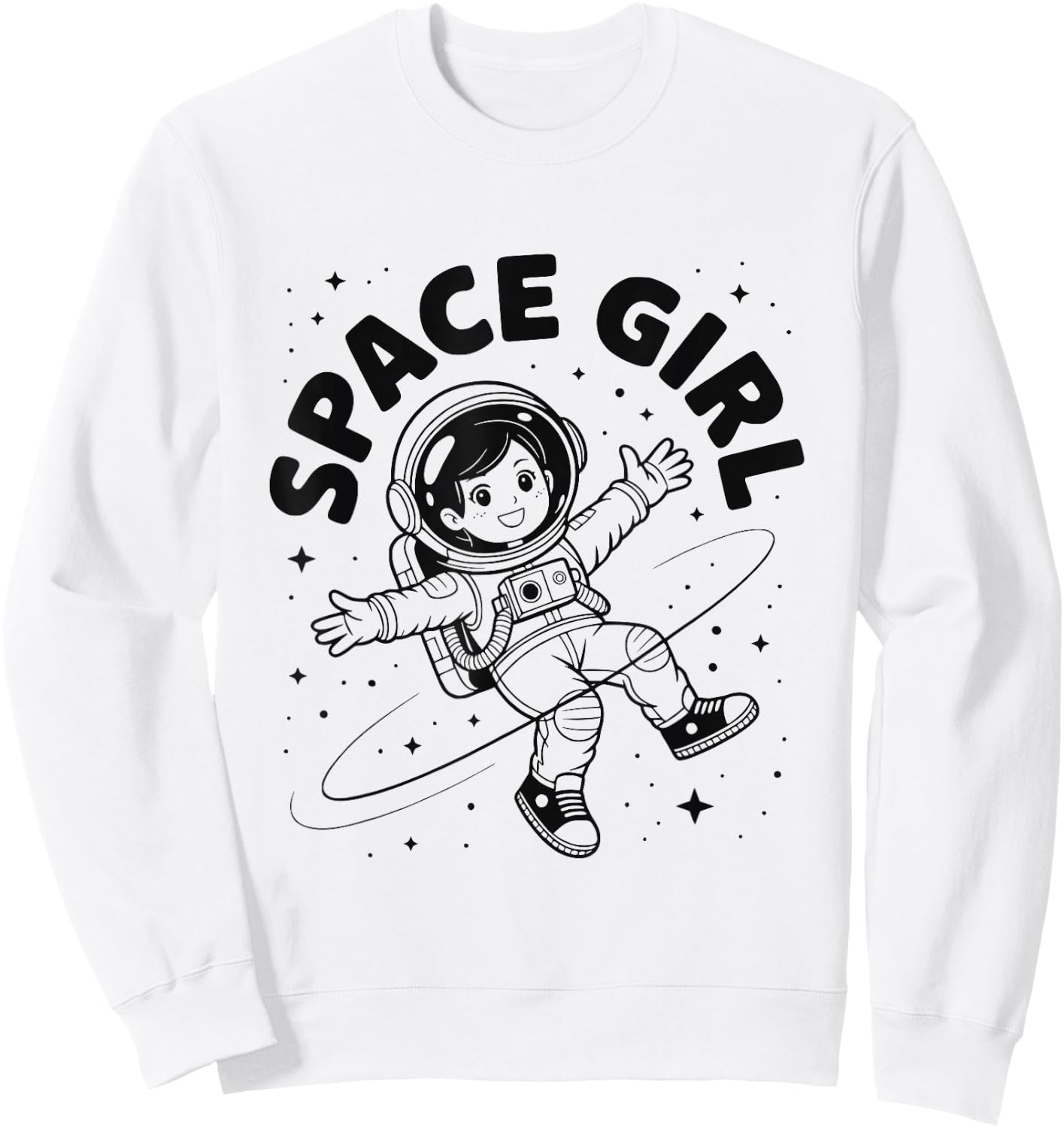 Funny Spaceman Space Girl Astronomy Astronauts Sweatshirt - Sweatshirt | White