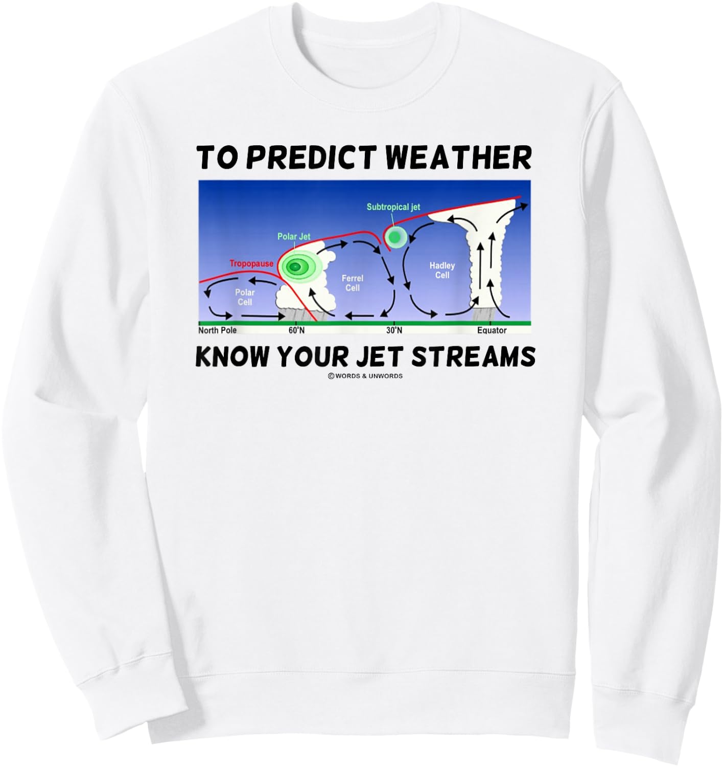 To Predict Weather Know Your Jet Streams Meteorology Humor Sweatshirt - Sweatshirt | White