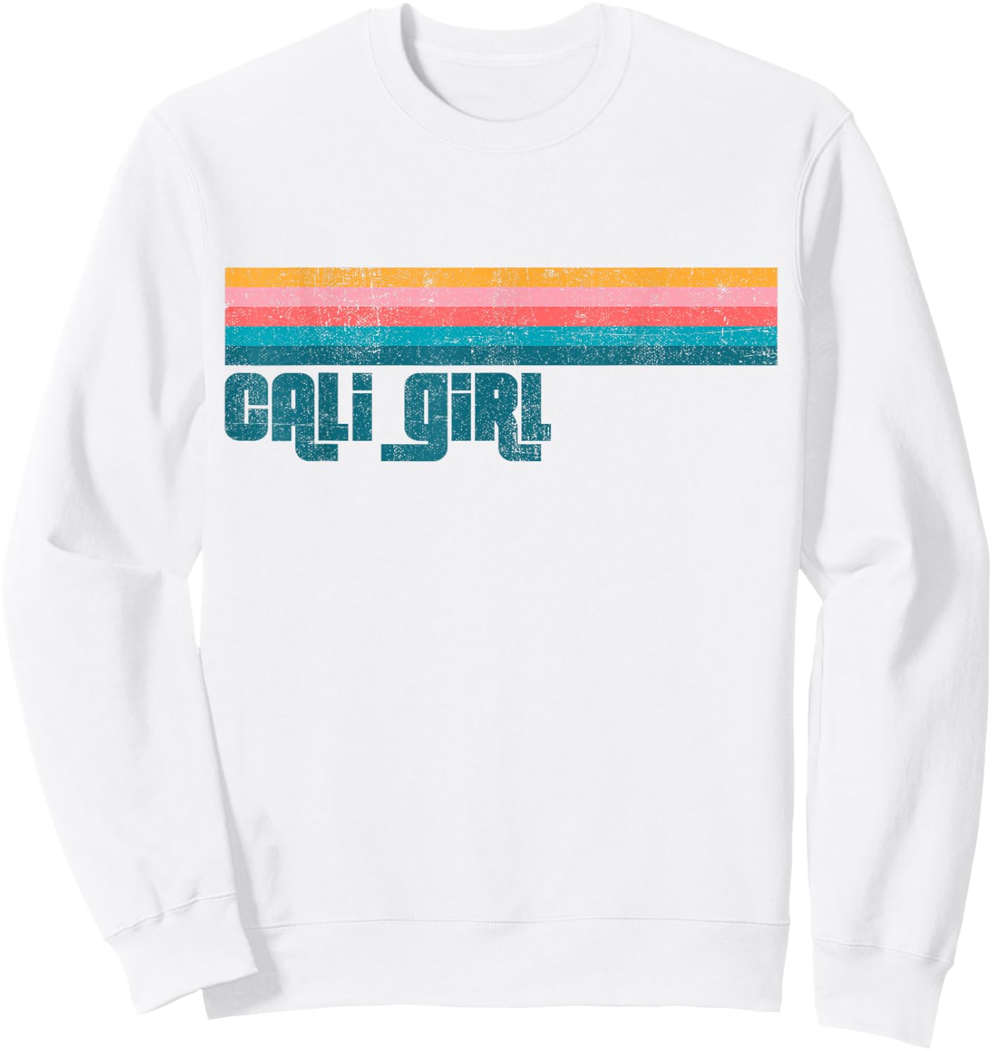 Vintage Cali Girl Beach California Summer Retro Women's Gift Sweatshirt - Sweatshirt | White