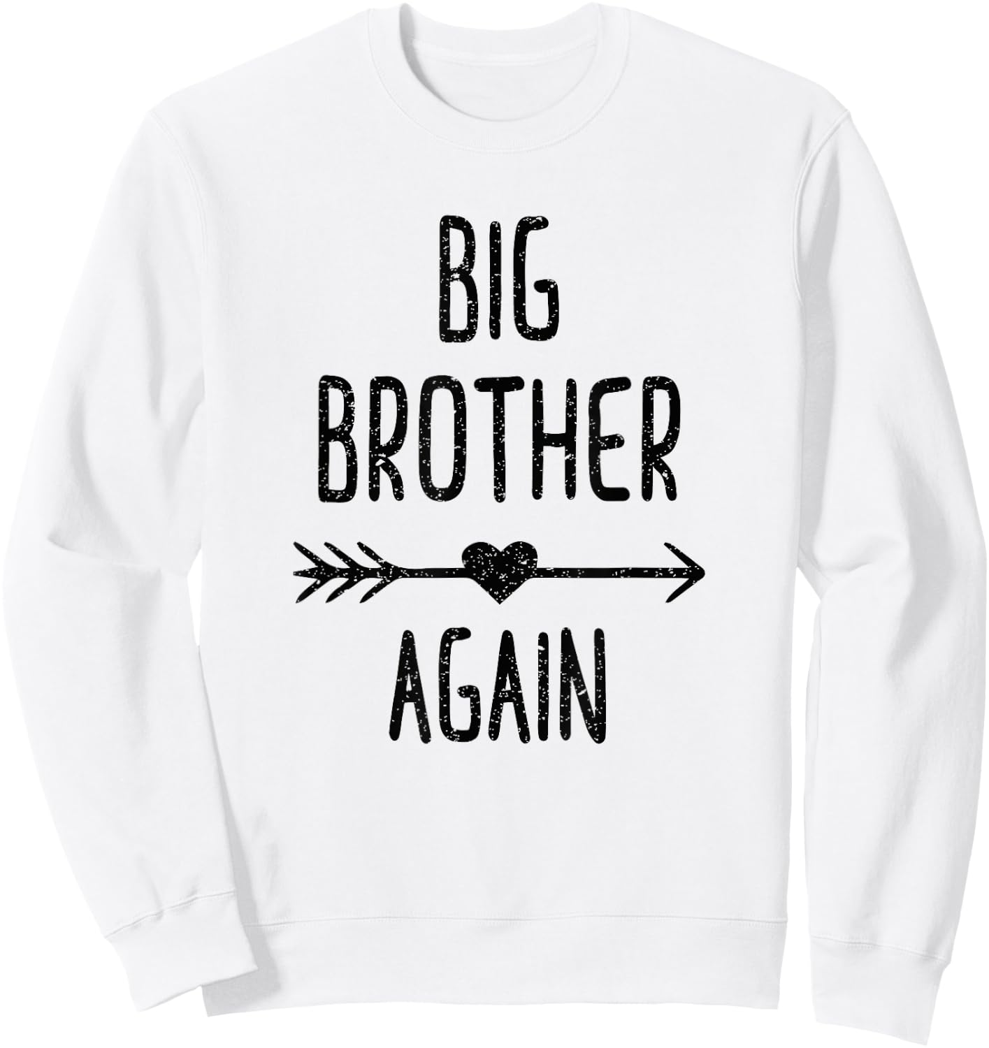 Big Brother Again Shirt for Boys with Arrow and Heart Sweatshirt - Sweatshirt | White