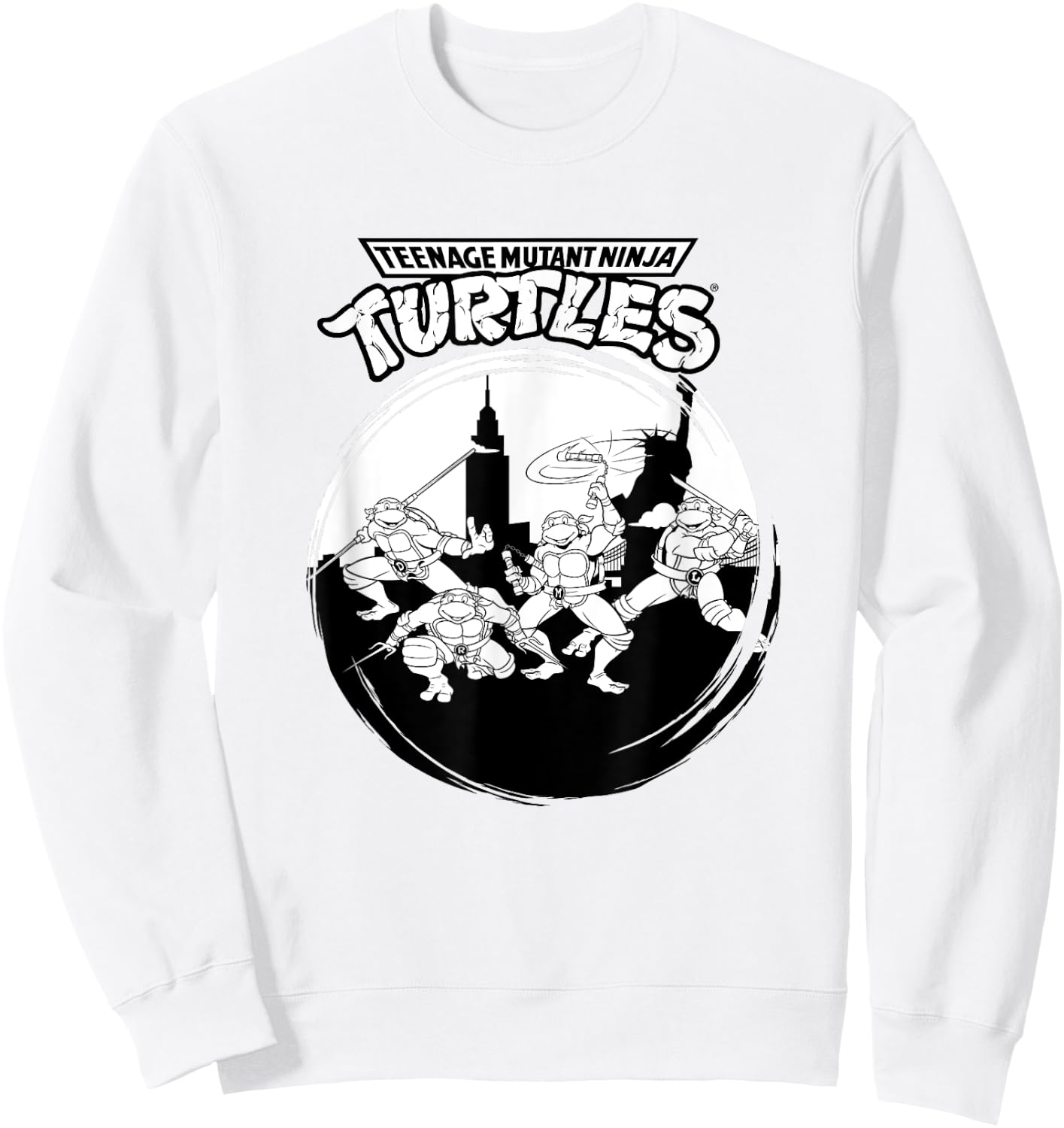 Mademark x Teenage Mutant Ninja Turtles - Original Teenage Mutant Ninja Turtles Black White New York Sweatshirt - Sweatshirt | White
