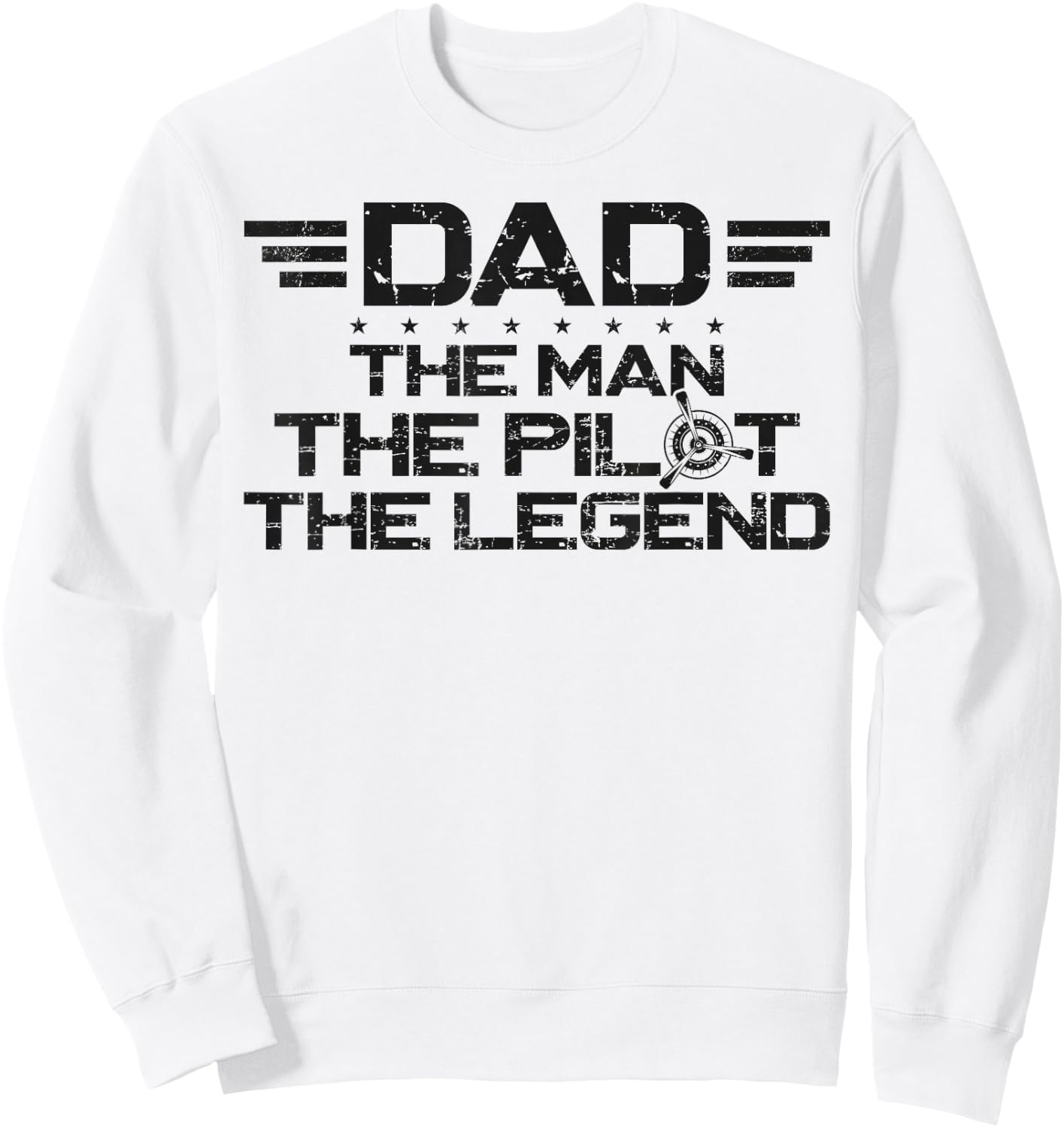 Airplane Pilot Dad Father Vintage Retro Dad The Man The Sweatshirt - Sweatshirt | White