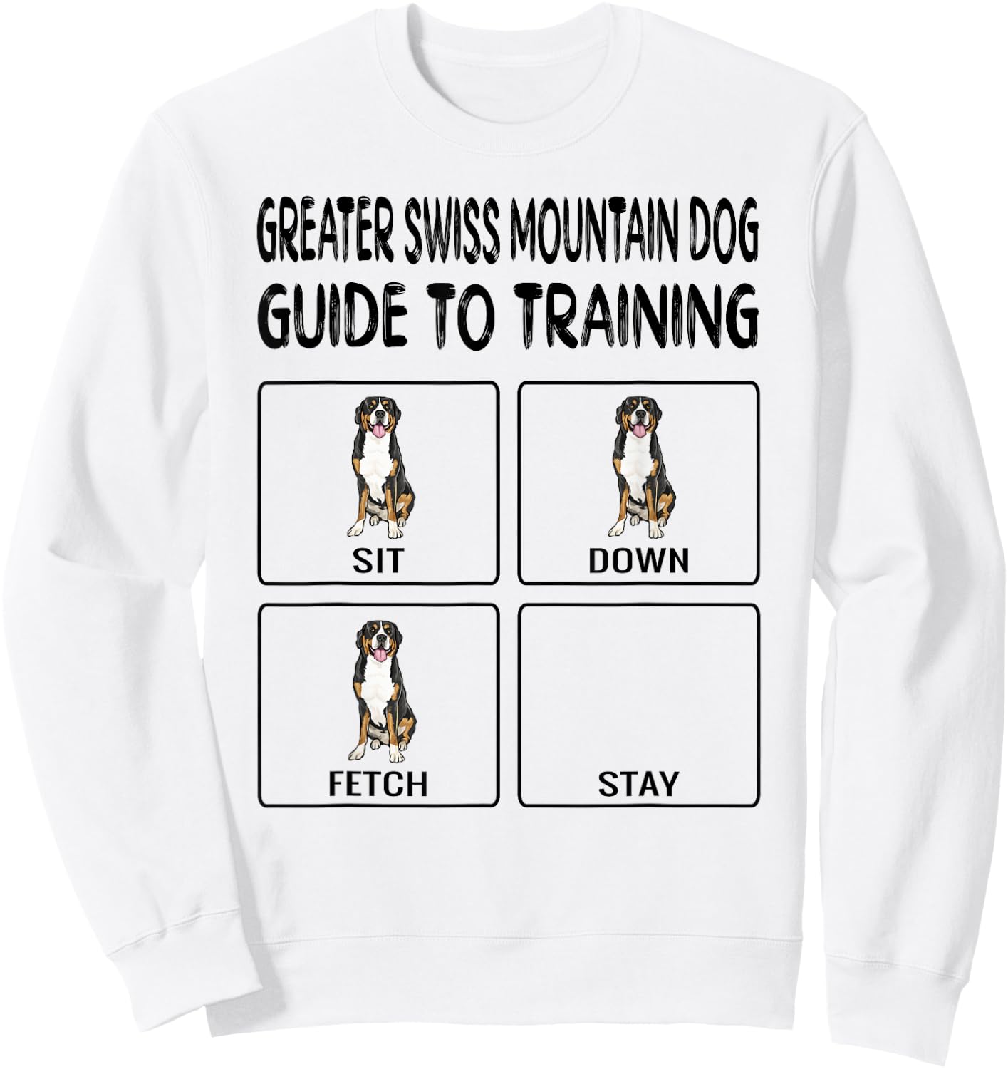 Greater Swiss Mountain Dog Guide To Training Dog Obedience Men Women Girls Kids Sweatshirt - Sweatshirt | White