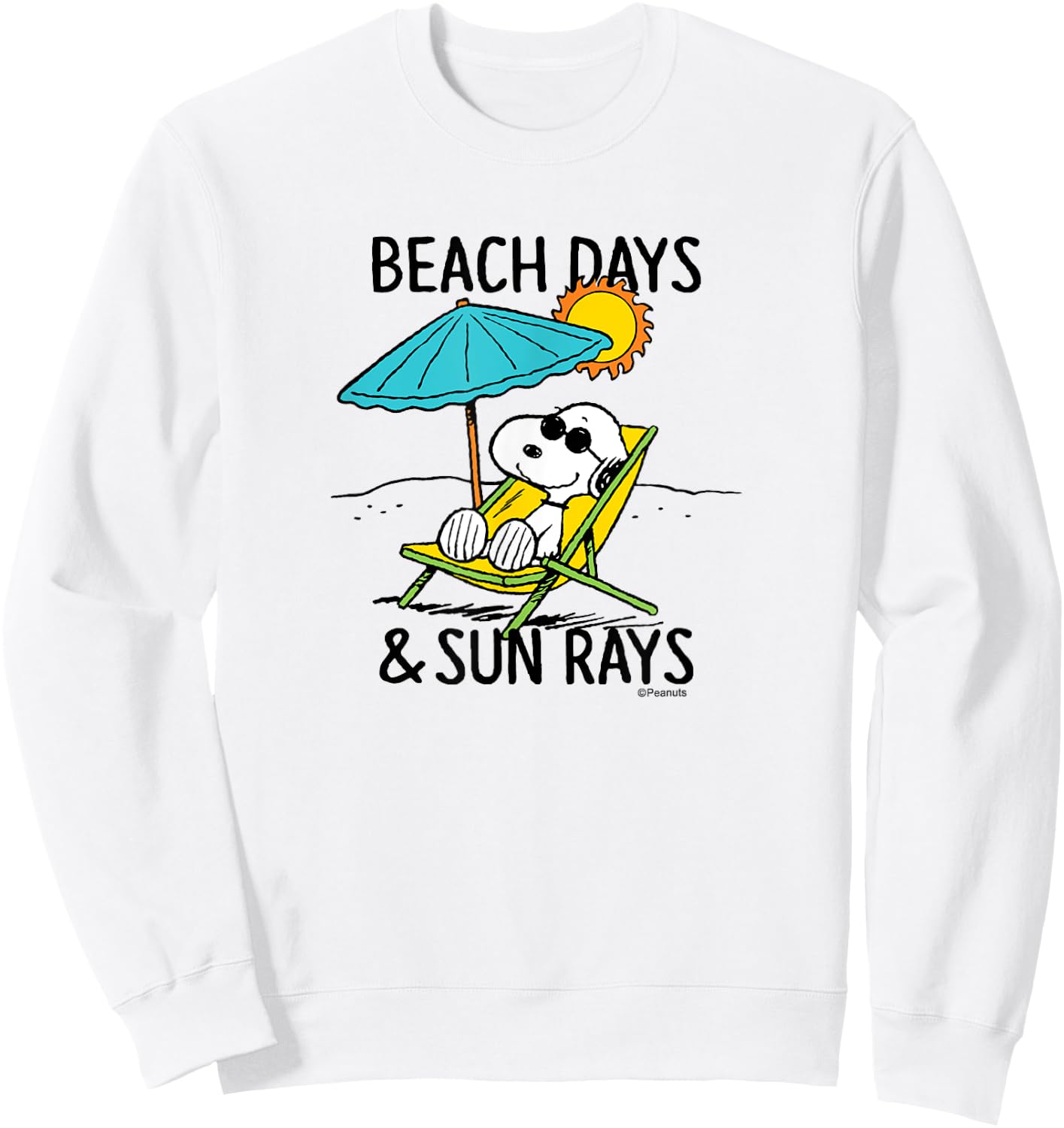 Peanuts - Snoopy Beach Days Sun Rays Sweatshirt - Sweatshirt | White
