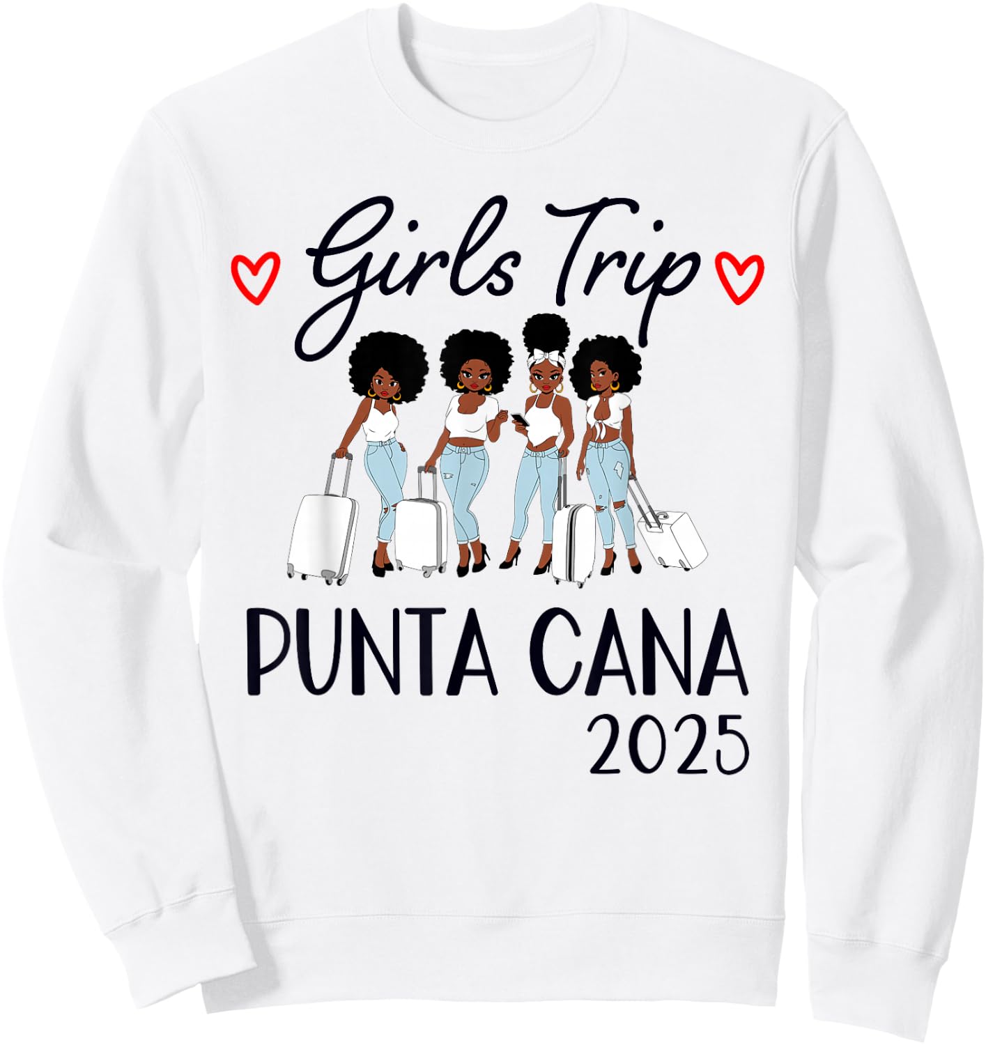 Punta Cana Girls Trip 2025 Weekend Vacation Matching Group Sweatshirt - Sweatshirt | White