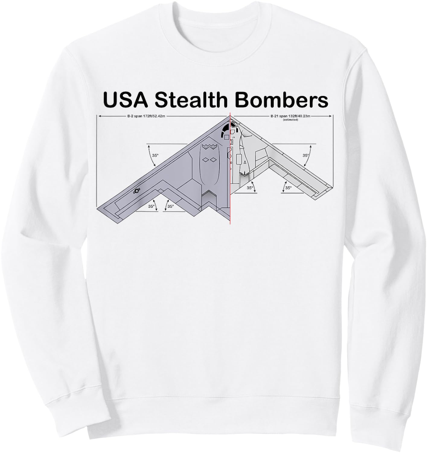 USA Stealth Bombers B-21 Raider VS B-2 Spirit Specs B21 Sweatshirt - Sweatshirt | White