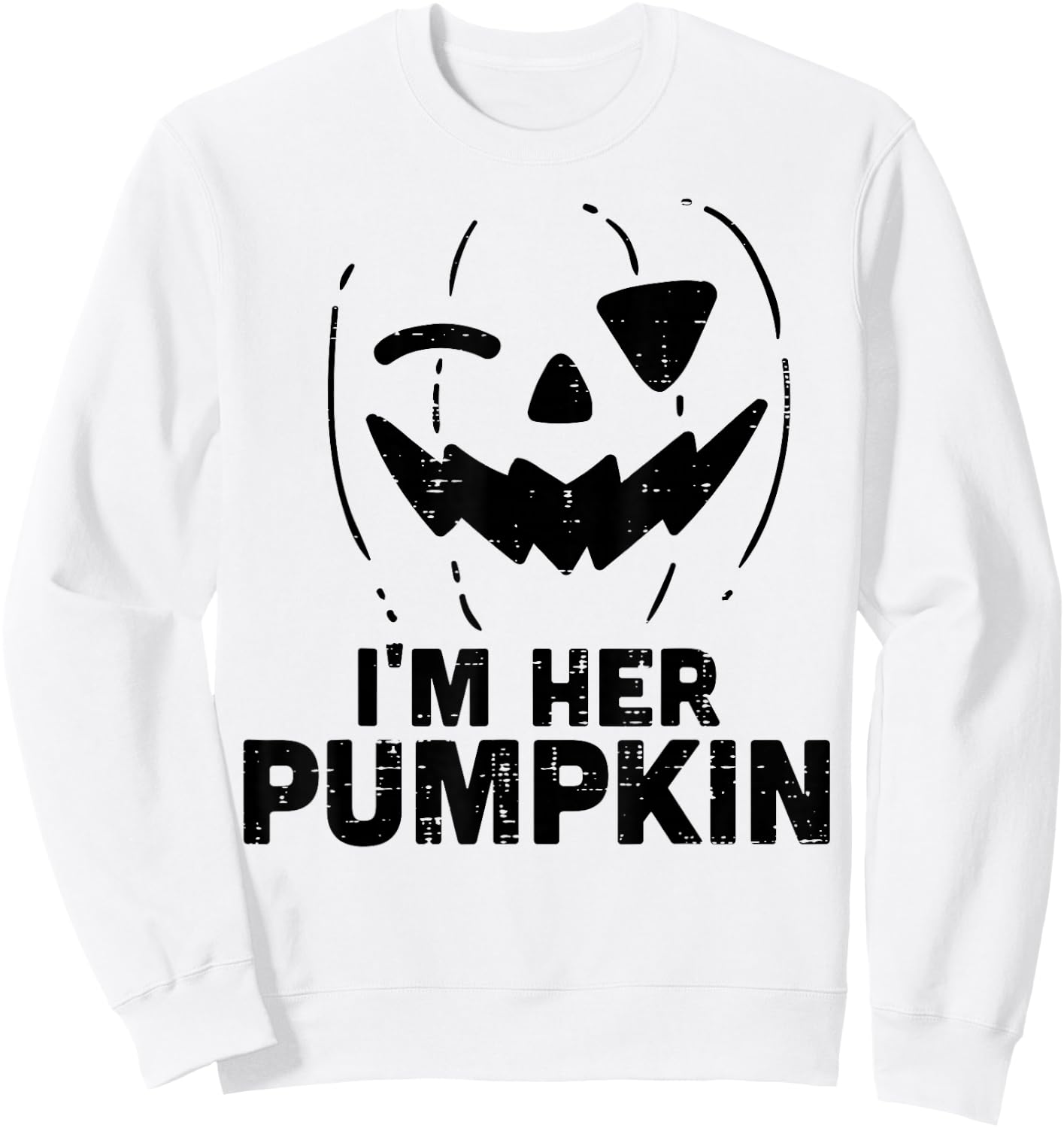 Im Her Pumpkin Matching Halloween Couples Him And Her Men Sweatshirt - Sweatshirt | White