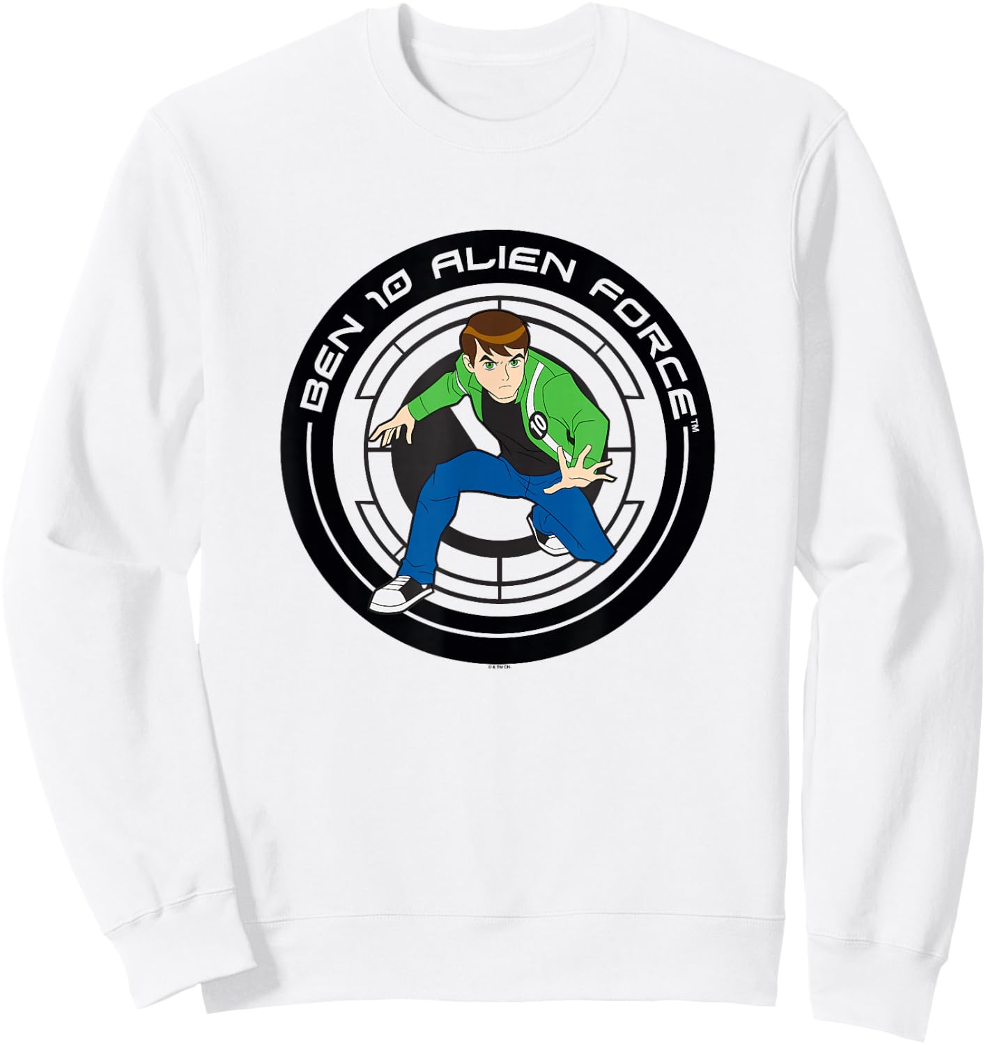 Ben 10: Alien Force Ben Tennyson Hero Pose Logo Sweatshirt - Sweatshirt | White