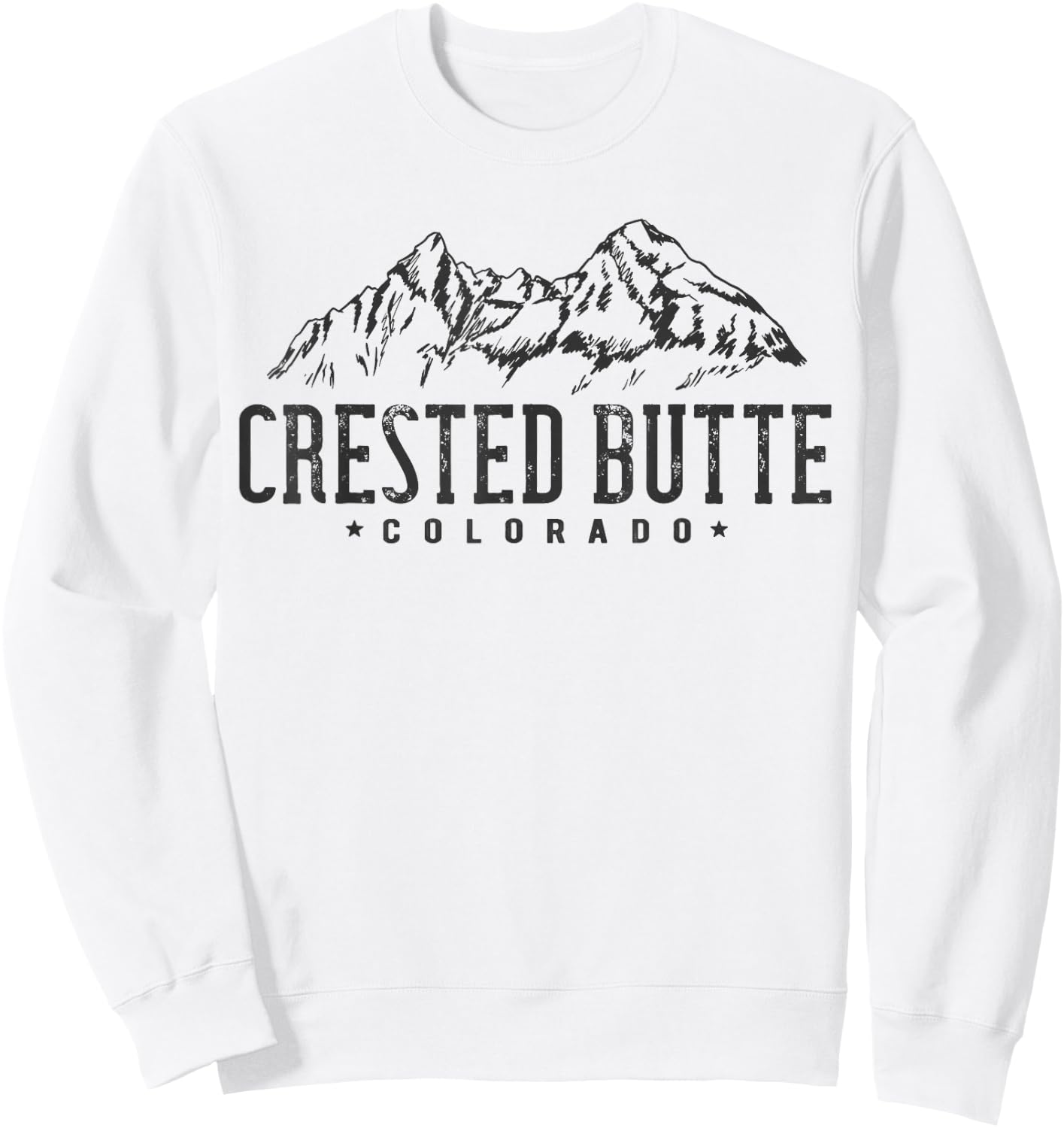 Crested Butte Mountain Colorado Sweatshirt - Sweatshirt | White