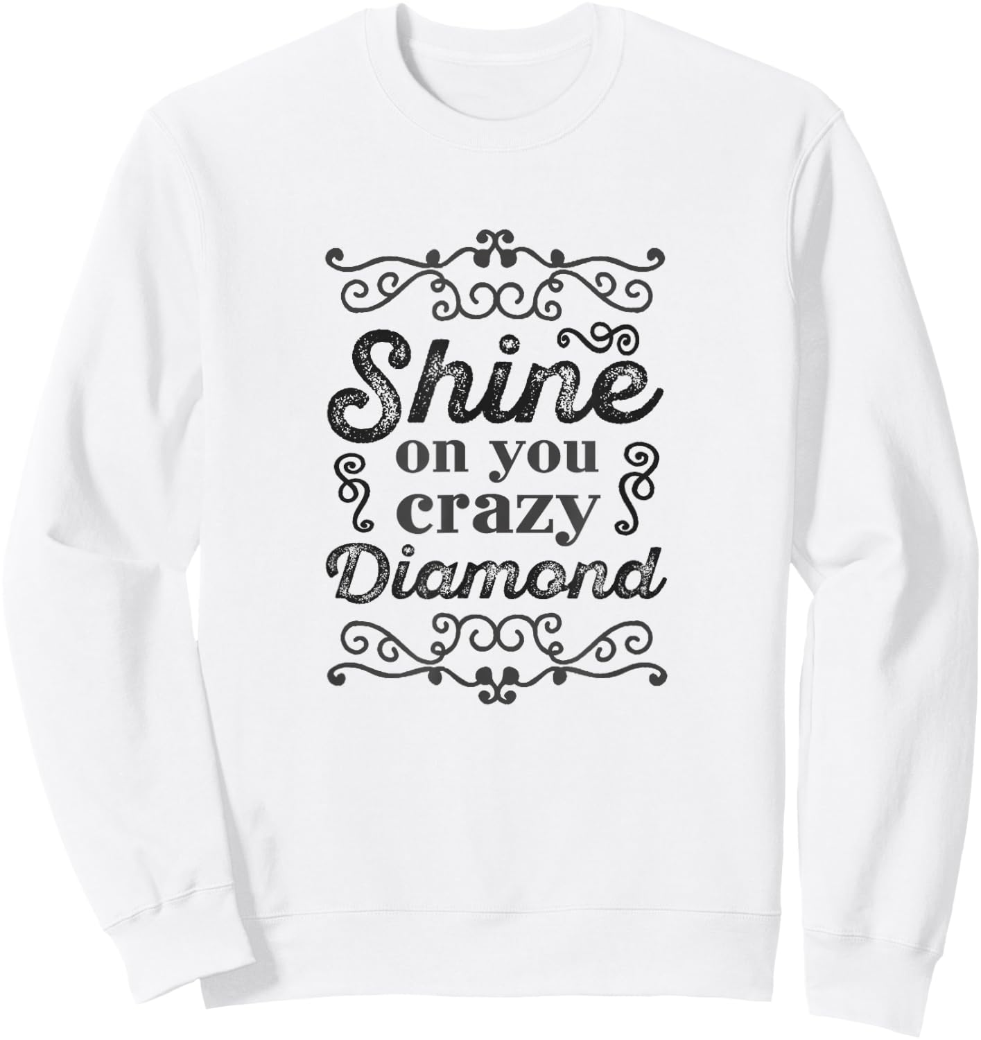 Shine On You Crazy Diamond Graphic Rock Sweatshirt - Sweatshirt | White