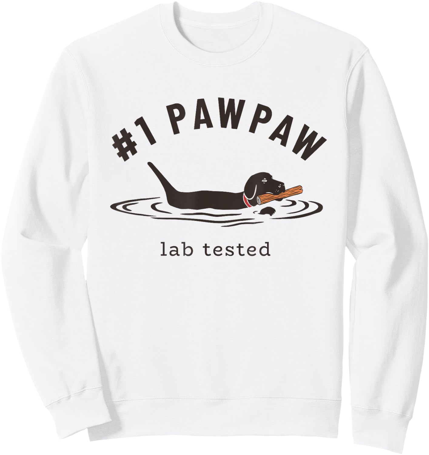 Black Lab #1 PawPaw - Labrador Retriever Owner Grandpa Sweatshirt - Sweatshirt | White