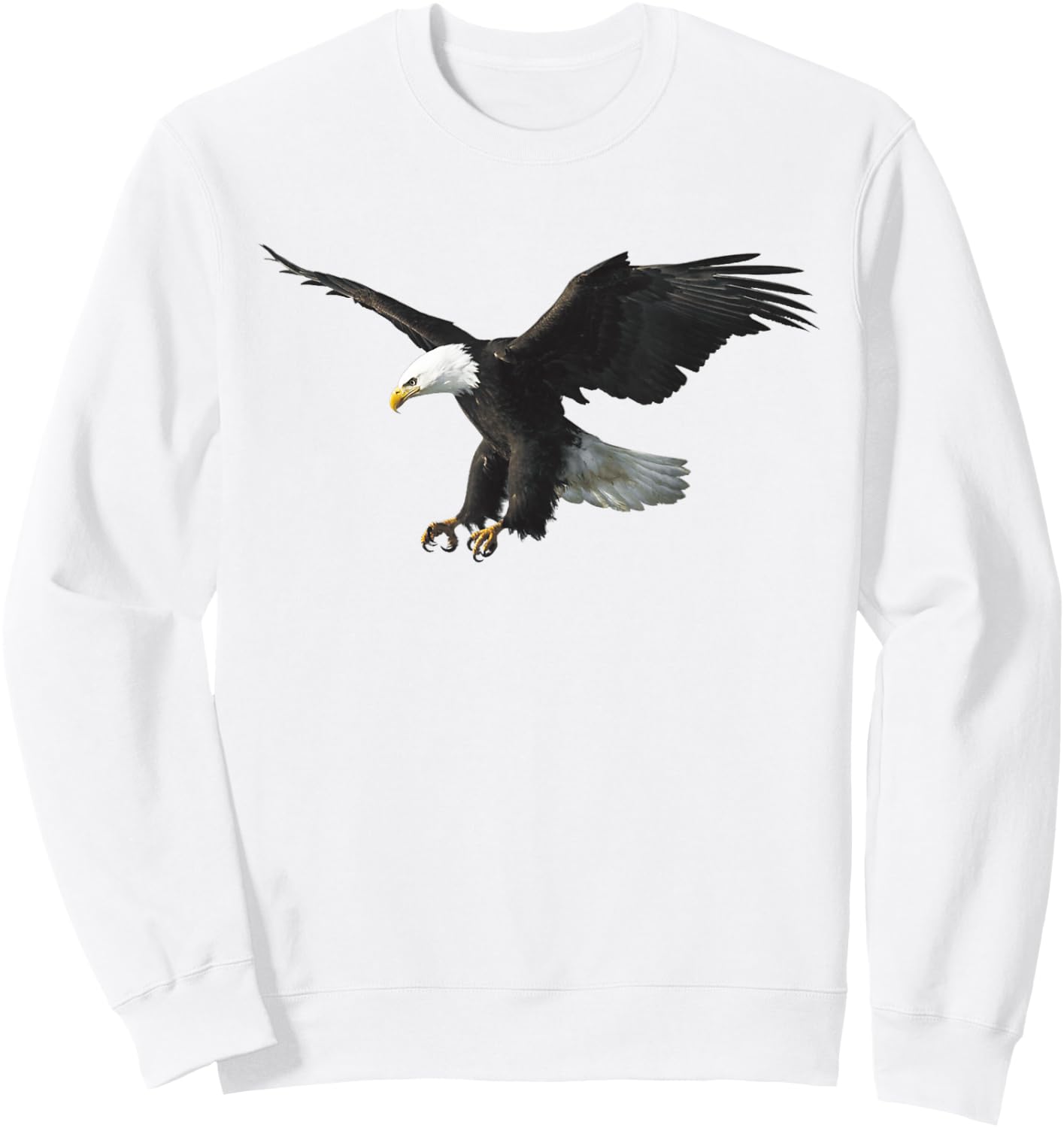 Majestic Flying American Bald Eagle Photo Portrait Sweatshirt - Sweatshirt | White