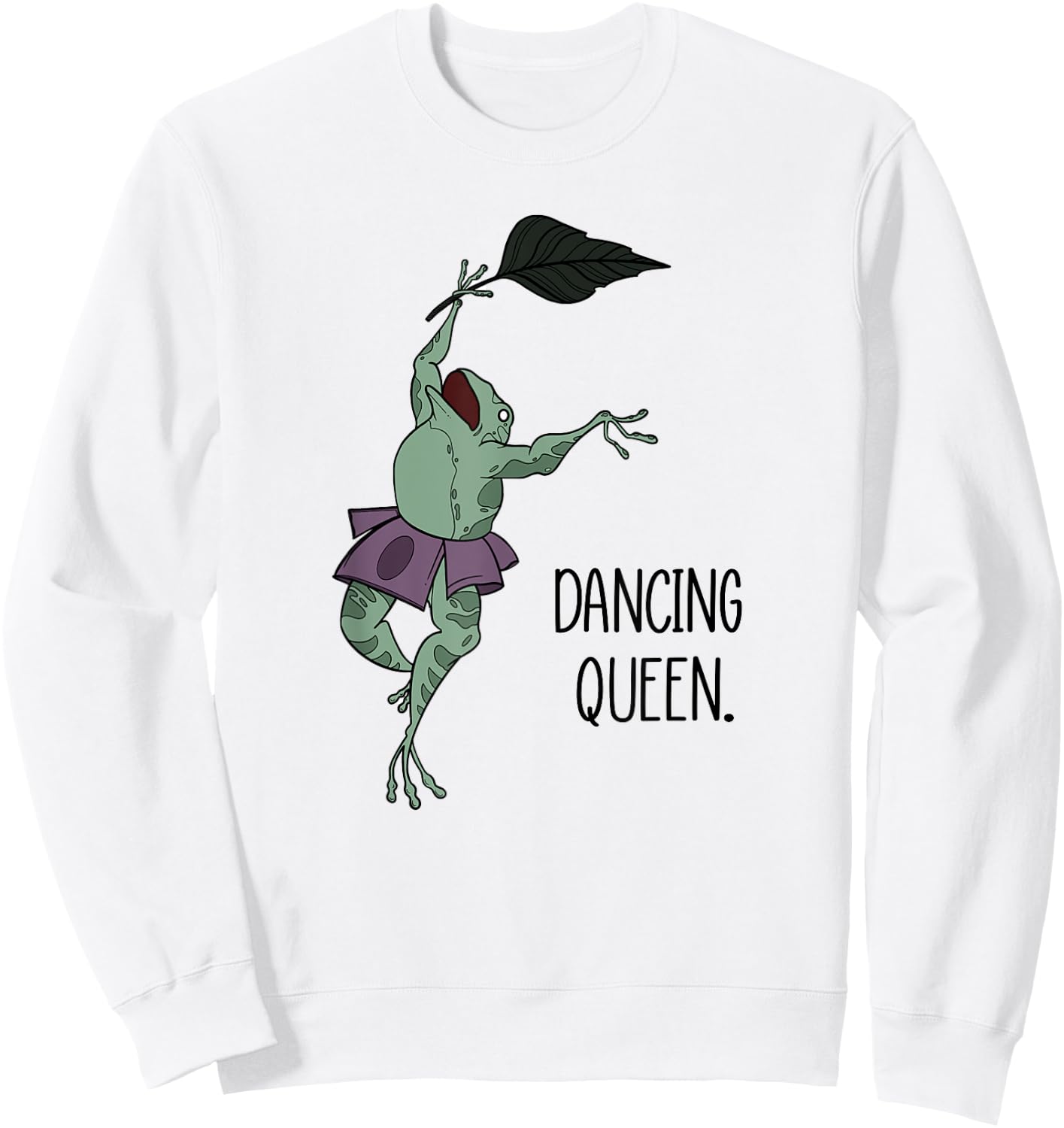 Dancing Queen Frog Ballet Dance Sweatshirt - Sweatshirt | White