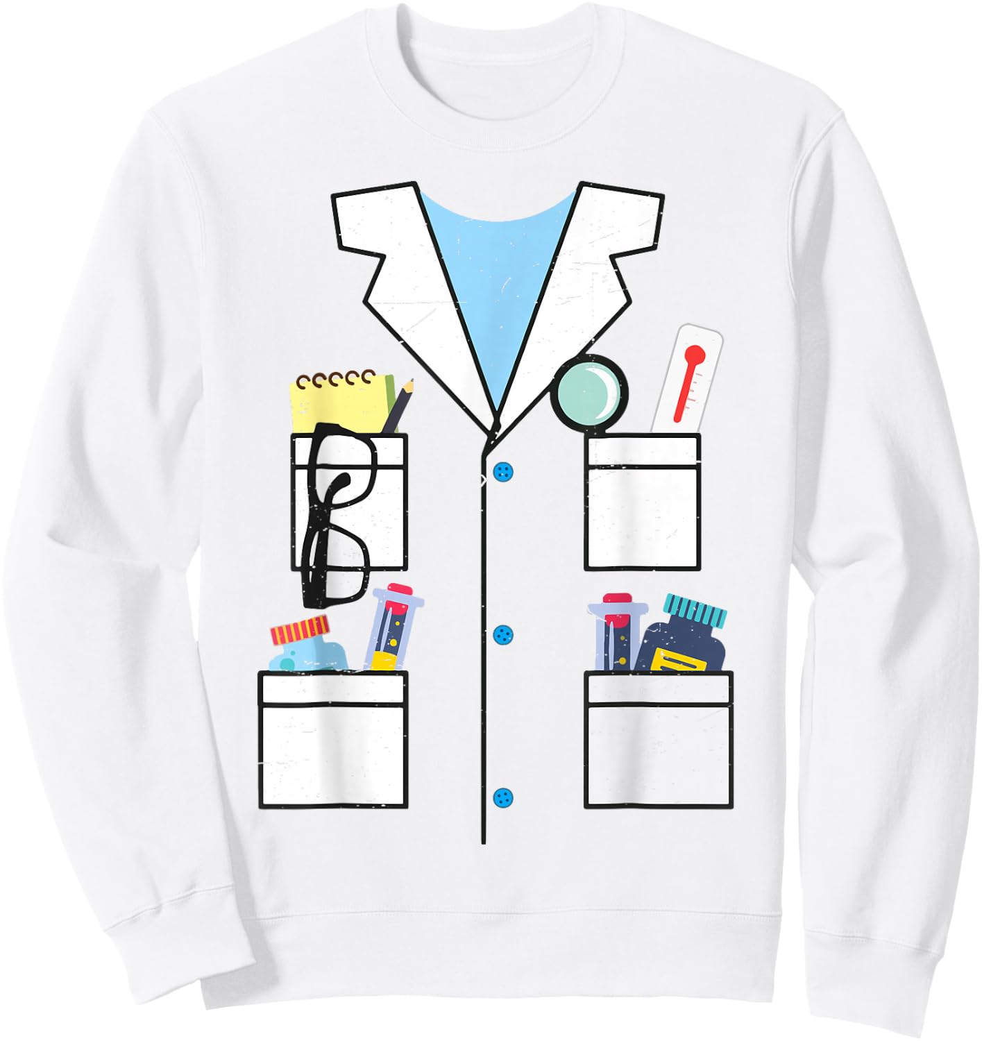 Science Teacher Lazy Halloween Costume Chemistry Scientist Sweatshirt - Sweatshirt | White