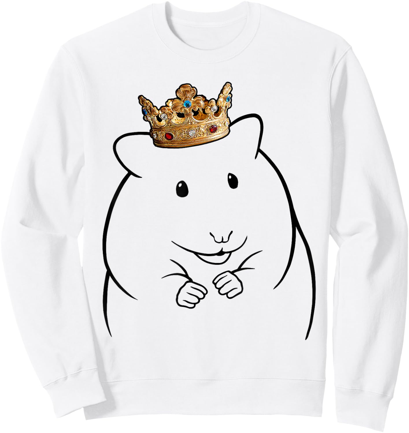 Hamster Wearing Crown Sweatshirt - Sweatshirt | White